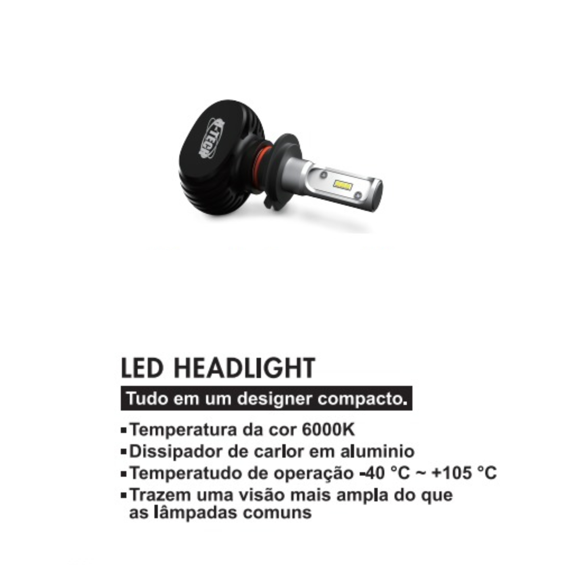 Kit Par Lâmpadas Super Led S1 HB4 20w 6000k 8000lm H-tech - SLHB4