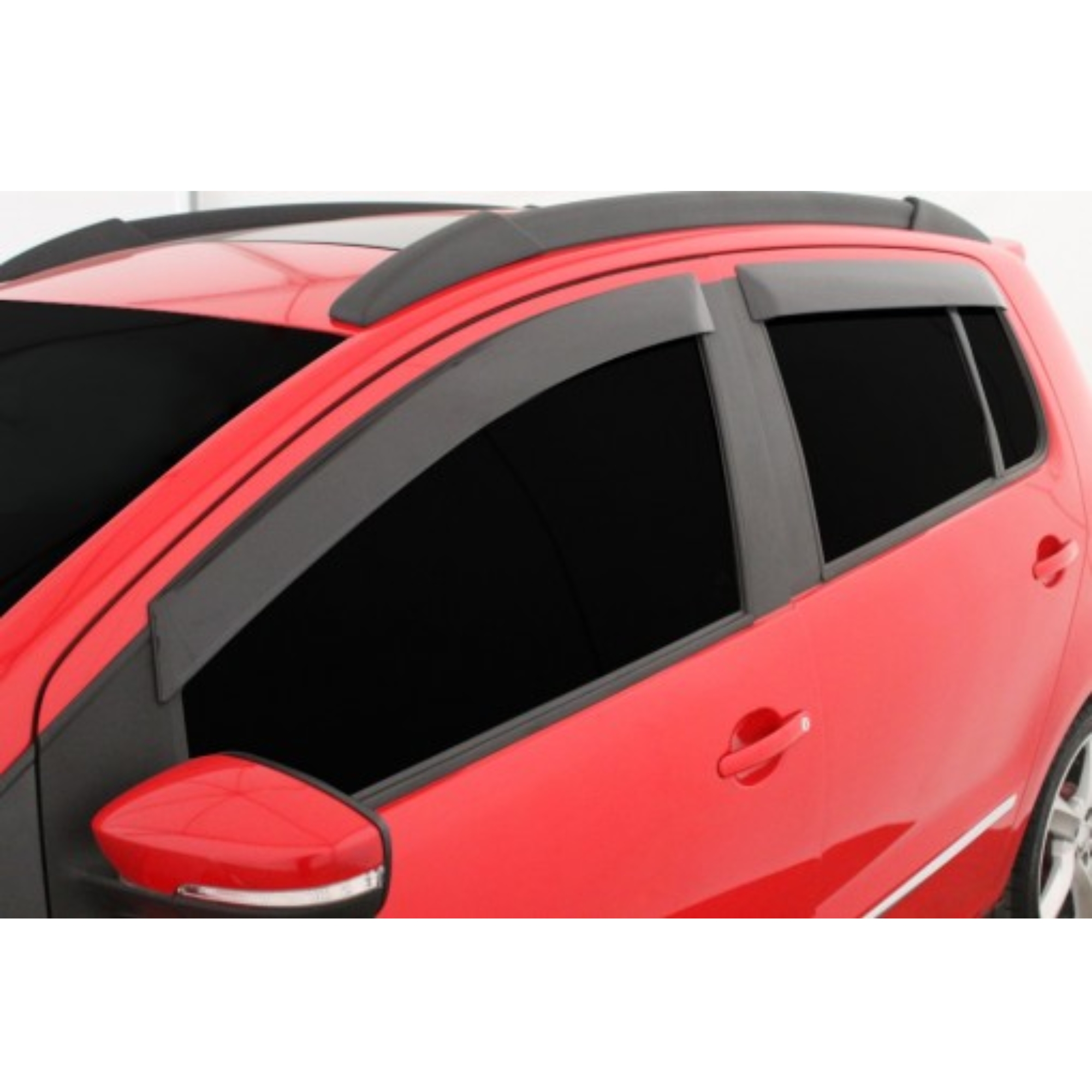Kit Automotivo VW Fox 4 Portas 2004 em diante Friso Sanfil Preto + Calha  De chuva TG Poli