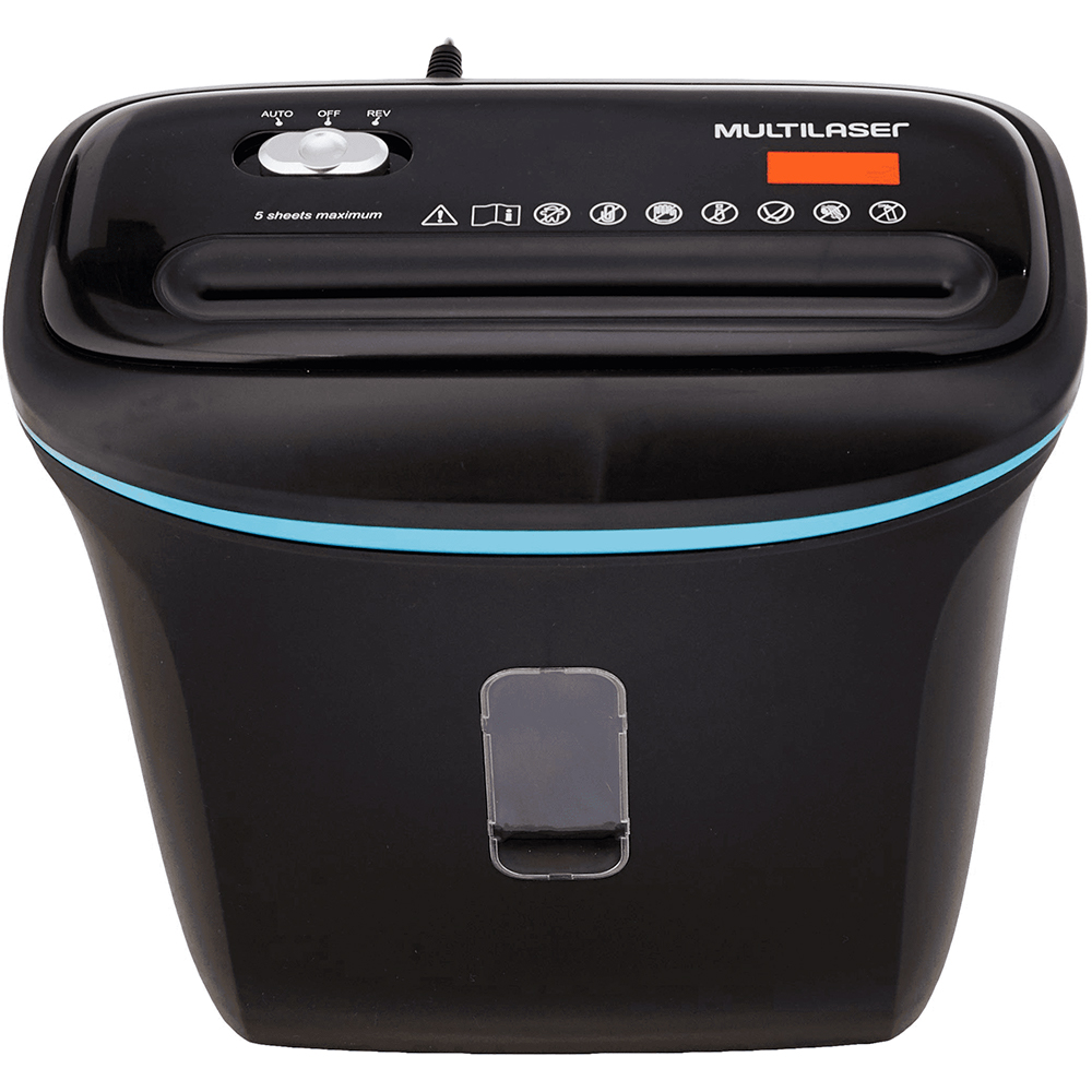 Fragmentadora de Papel e Cartão até 5 Folhas com Cesto 127v Preta Multilaser - OF005