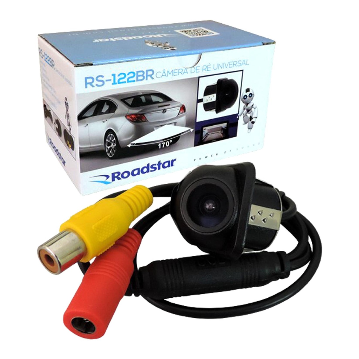 Câmera de Ré Tartaruga Visão 170° Com Linhas Guia Estacionamento Manobrar Carro Roadstar RS122BR