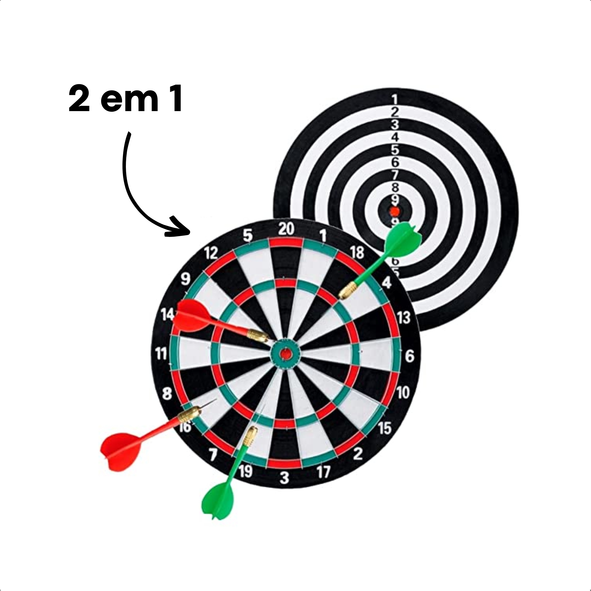 Jogo de Dardos com Alvo de 42cm de Diâmetro + 6 Dardos Atrio - ES170