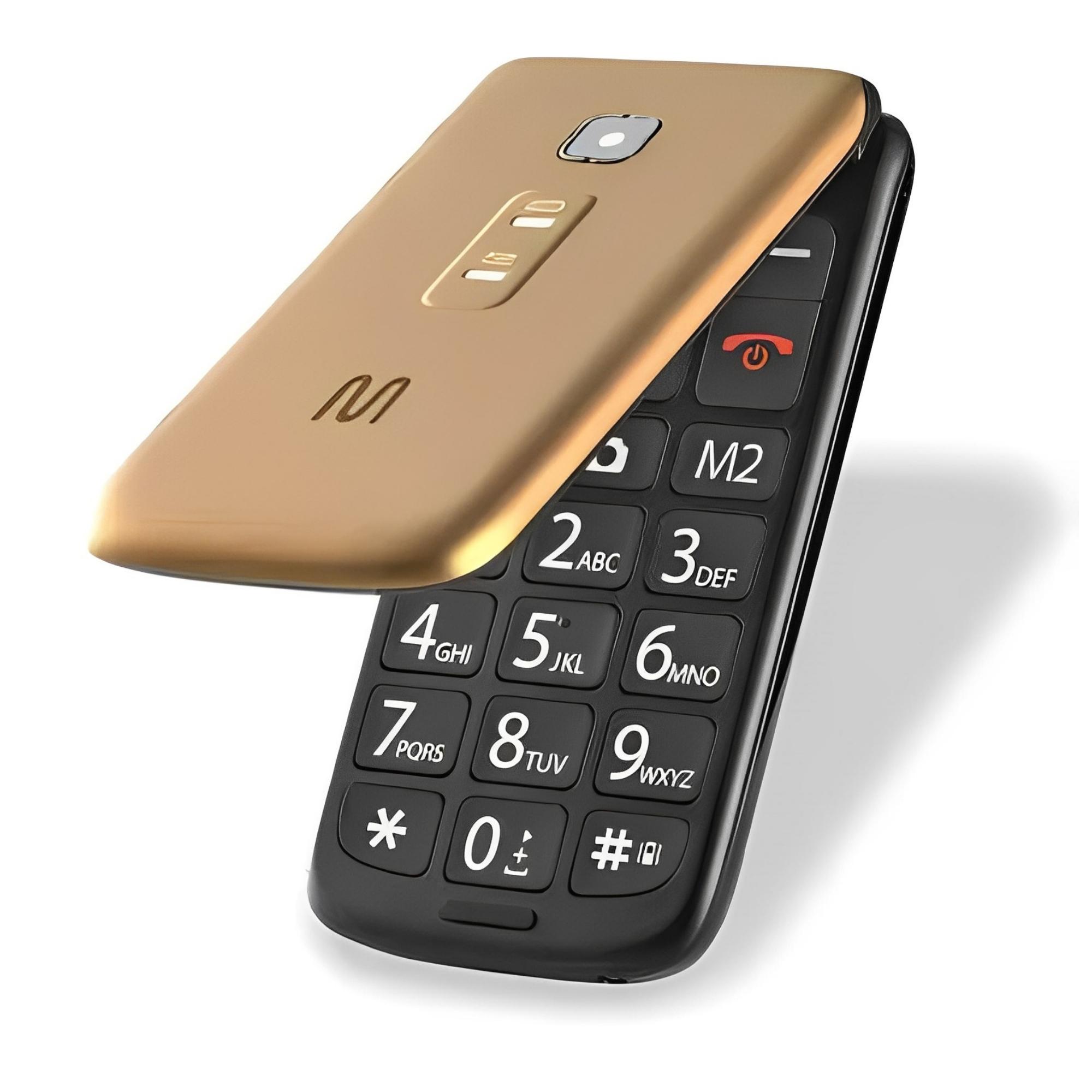 Celular Flip Vita Multilaser Dual Chip MP3 2G 900mAh Botão para Emergências, Dourado, Com a função lanterna - P9043