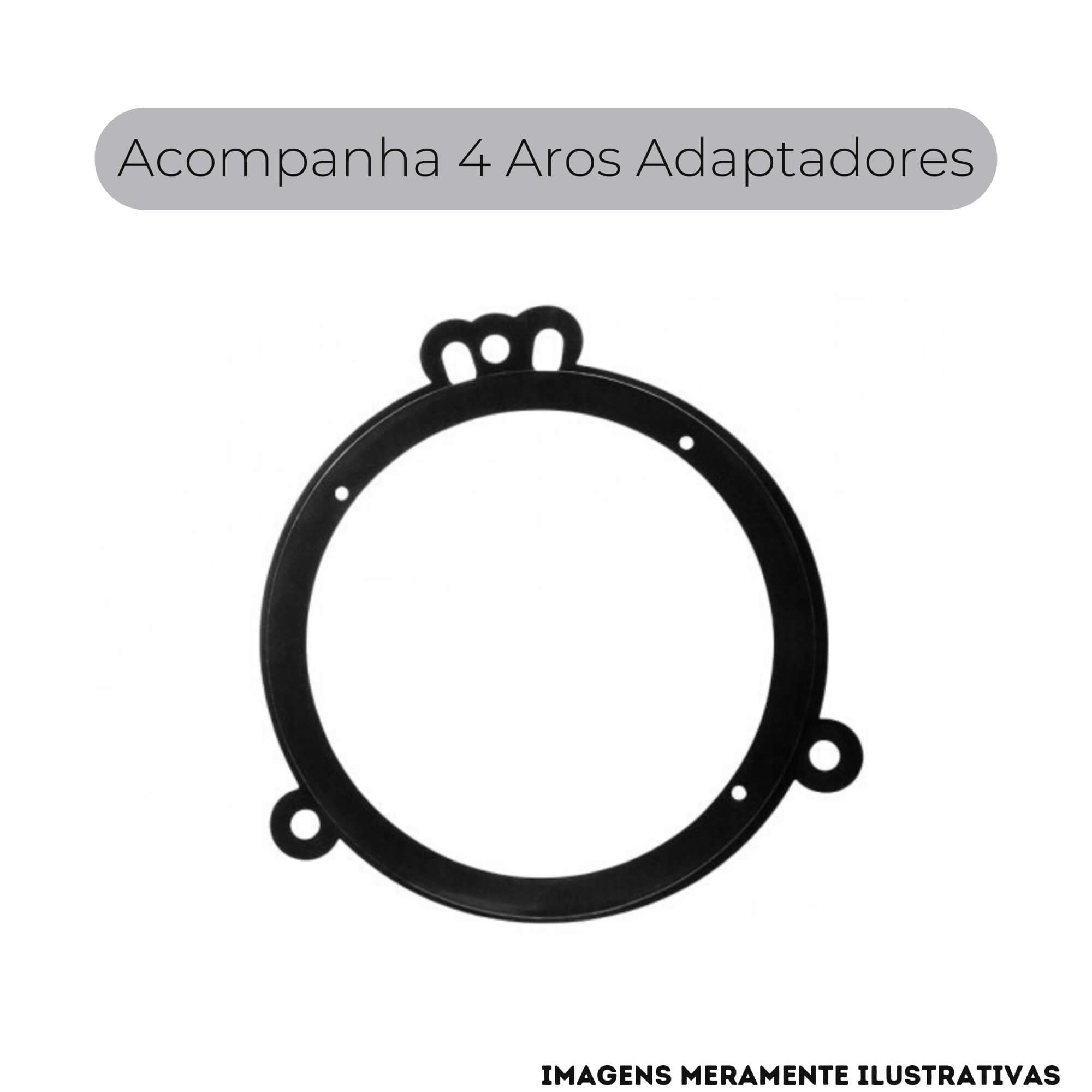 COMP Kit Som Automotivo 4 Alto Falantes 6" 4 x 50W RMS 4 Ohms + 4 Aros Adaptação Hb20 Etios Corolla