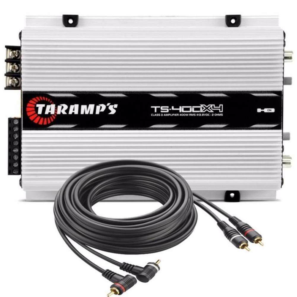 COMP Módulo Amplificador Taramps TS 400 400W + Cabo Rca Duplo 5 Metros Banhado a Ouro
