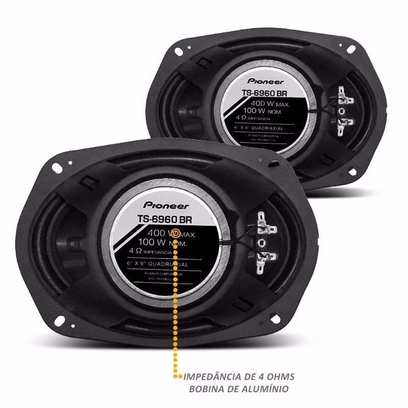 COMP Kit Alto Falantes Pioneer TS-6960BR - Alto Falante 6x9 Quadriaxial 100WRMS