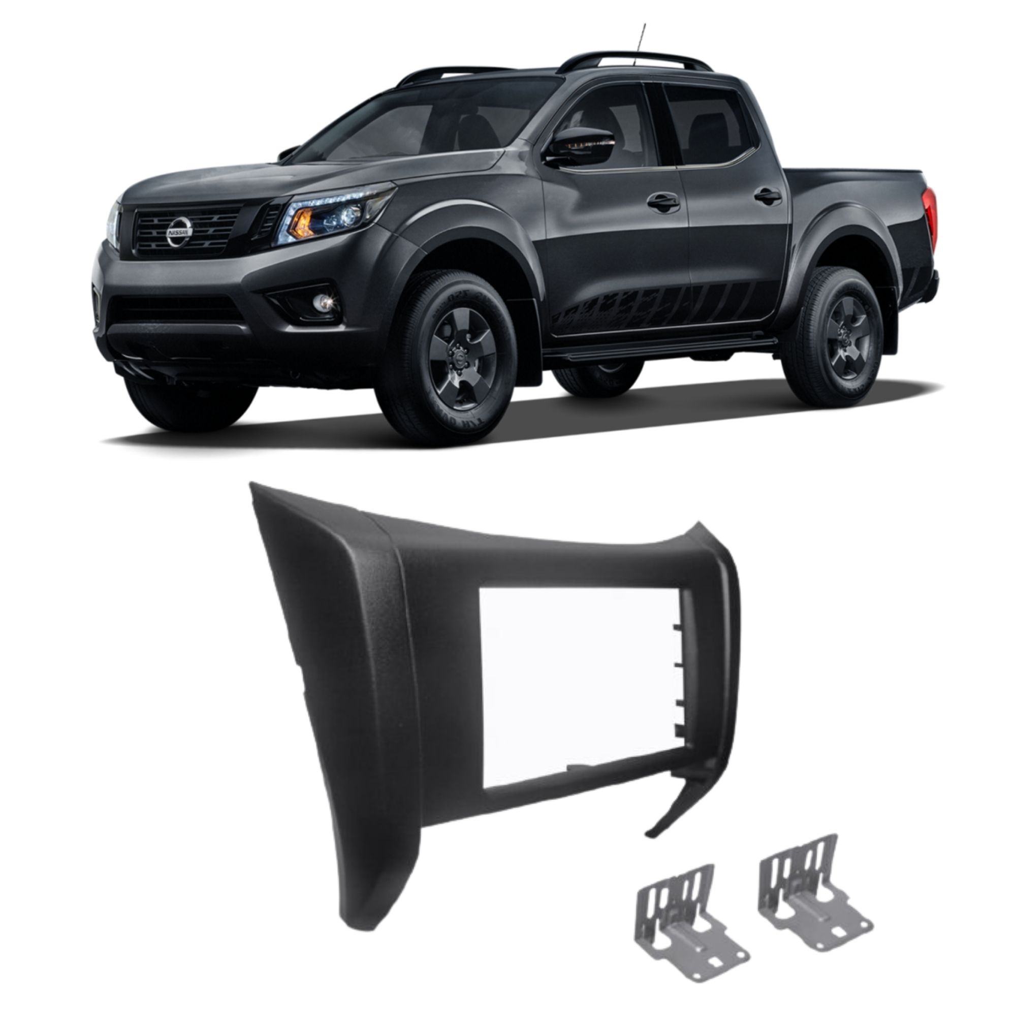 Moldura 2 Din Nissan Frontier 2017 em diante Preta JP/CH Expex - EPX422
