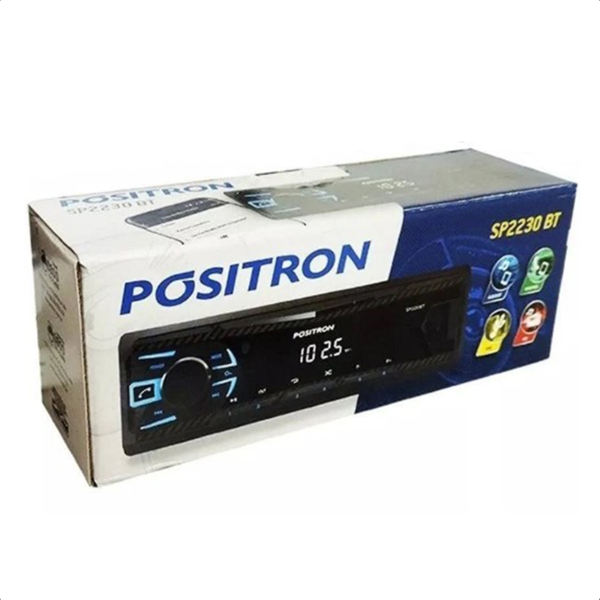 Rádio de Carro Som Automotivo SP2230BT Positron Com Bluetooth USB Frontal MP3 FM