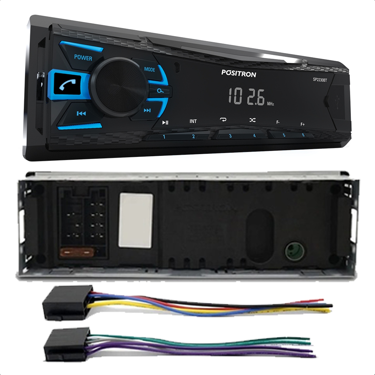 Rádio de Carro Som Automotivo SP2230BT Positron Com Bluetooth USB Frontal MP3 FM