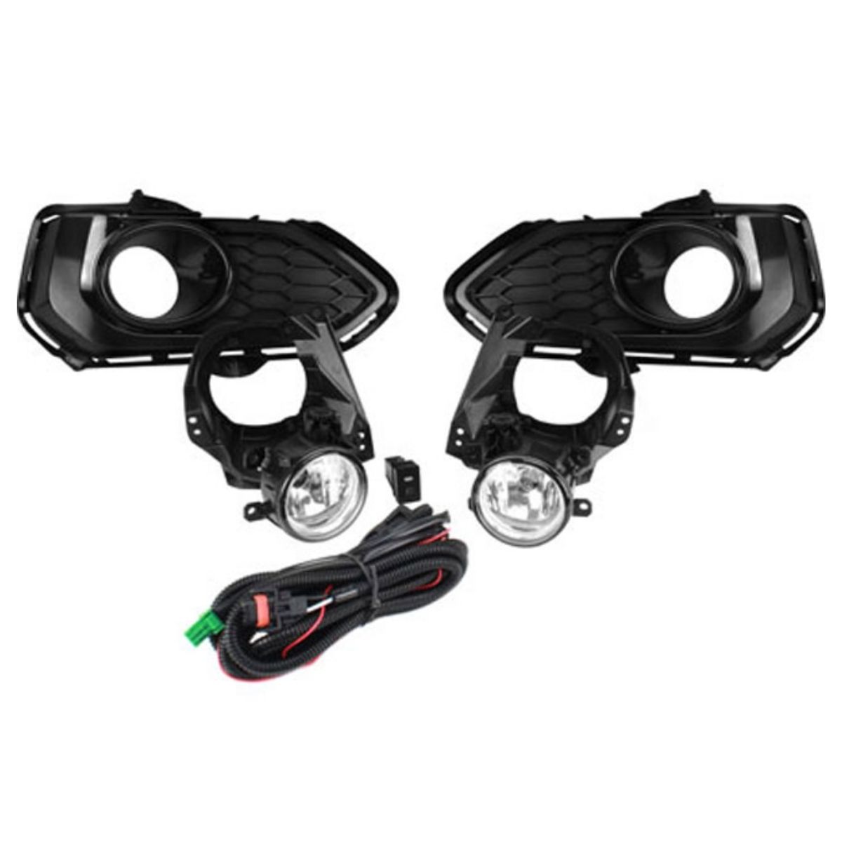 Kit Faról Milha Shocklight Honda FIT 2018 em diante c/ Moldura Preta Interruptor Original SL-112110
