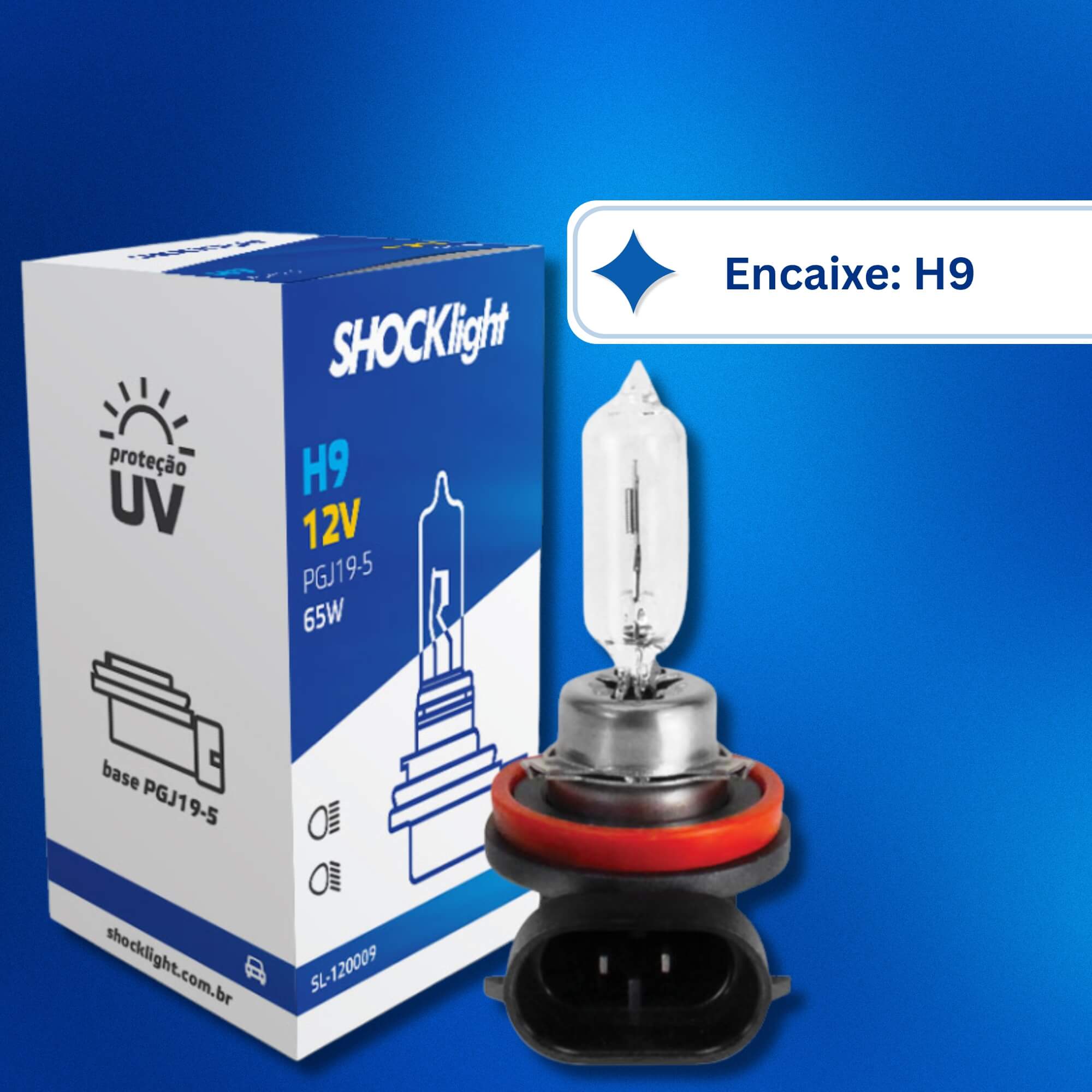 Lâmpada Halógena Standart H9 12V 65W PGJ19-5 Shocklight - SL-120009