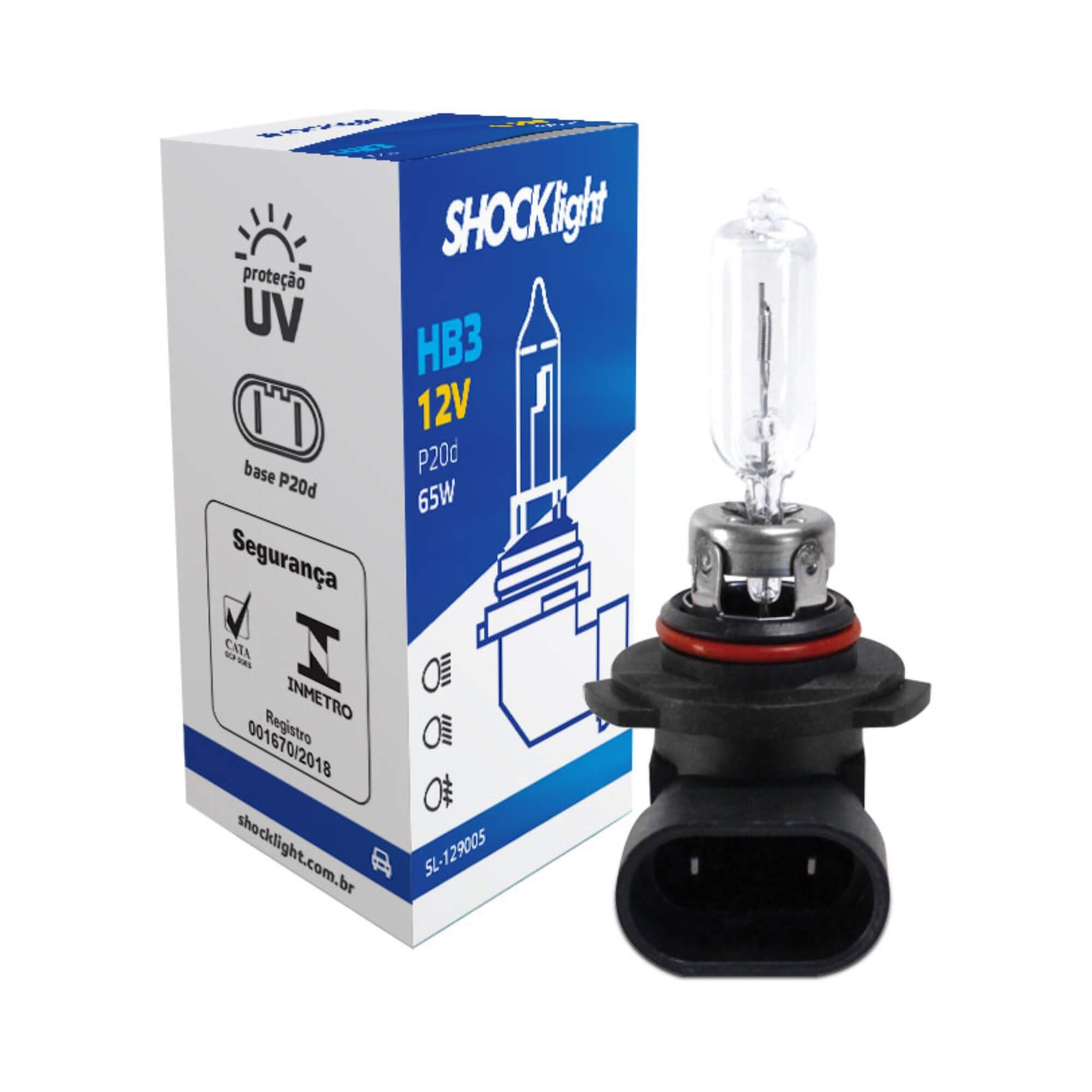 Lâmpada Halógena Standart HB3 9005 12V 60W P20D Shocklight - SL-129005