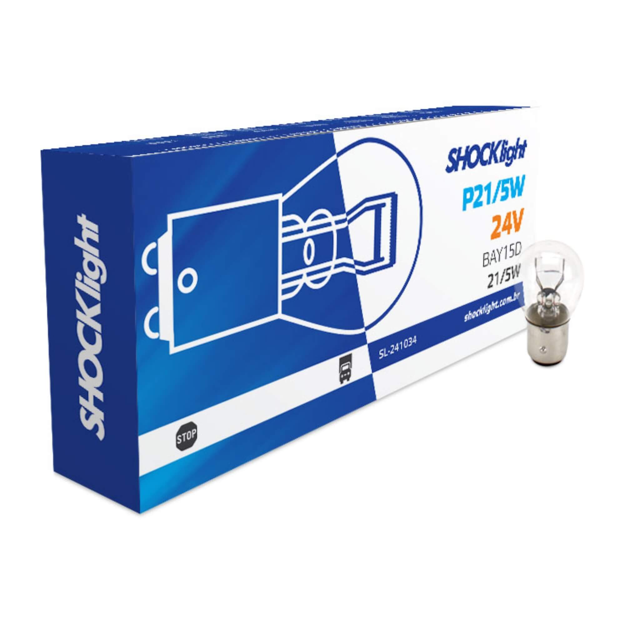 Lâmpada Halógena 1034 24V 21/5W BAY15D Shocklight - SL-241034