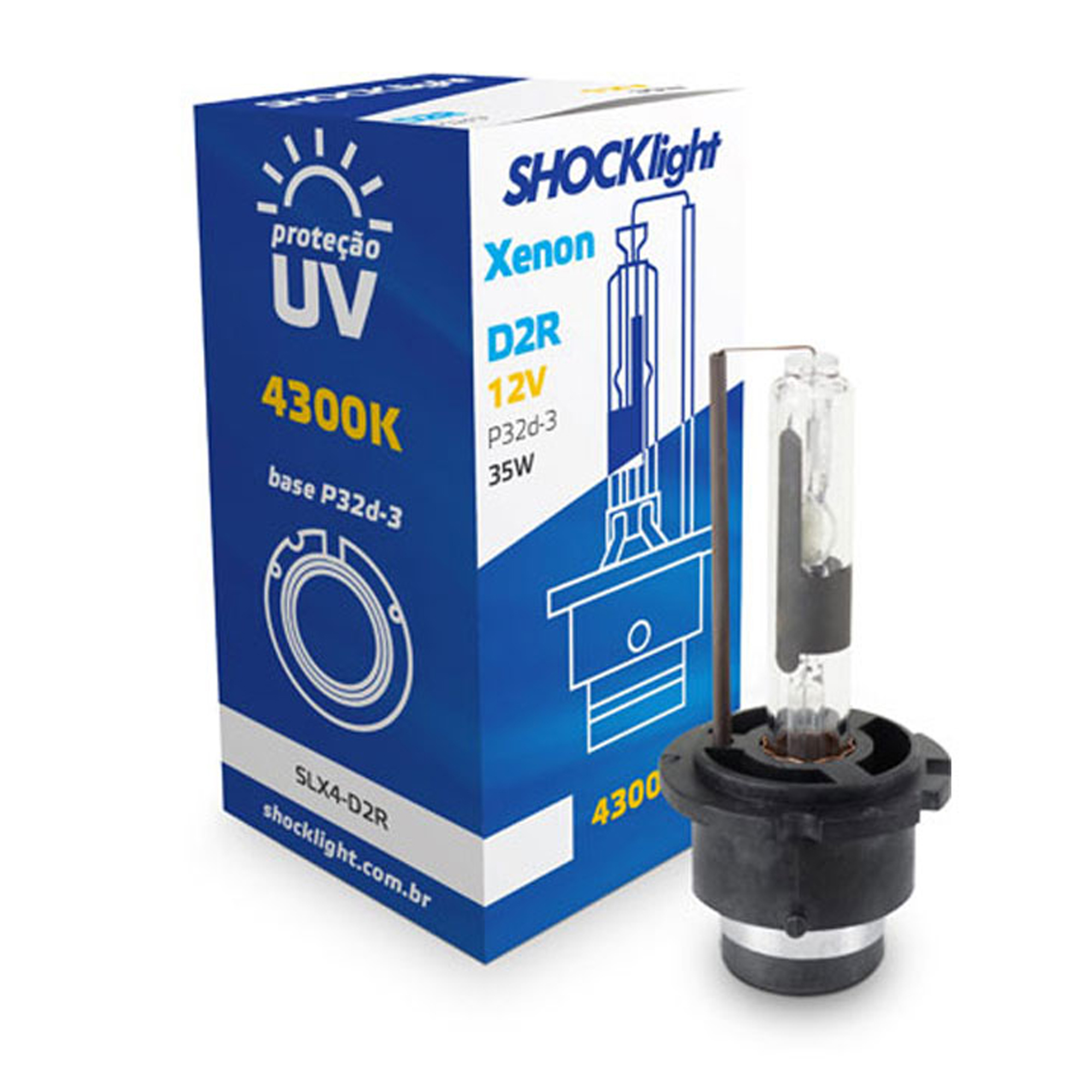 Lâmpada Xenon Original Reposição XENON D2R 4300K 35W 12V Shocklight  - SLX4-D2R