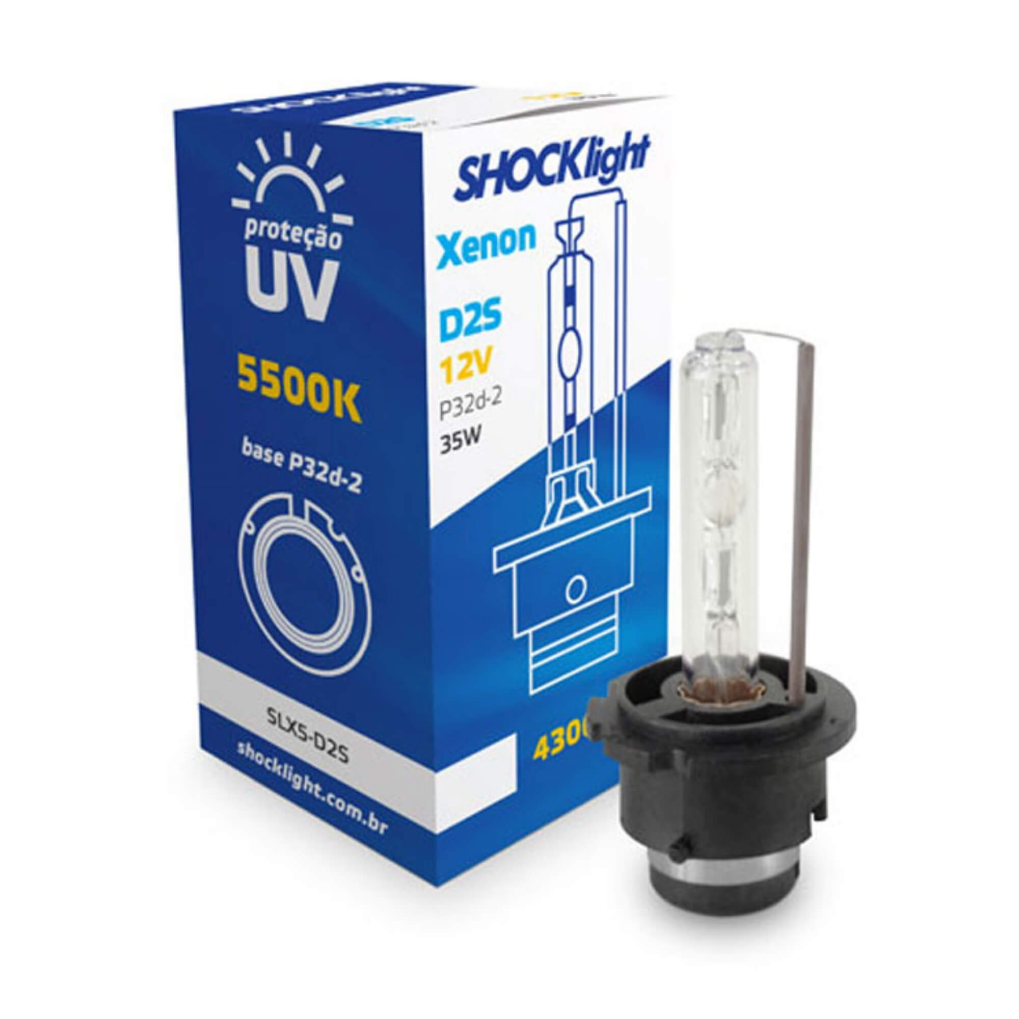 Lâmpada Xenon D2S 4300K 35W 12V Shocklight - SLX4-D2S
