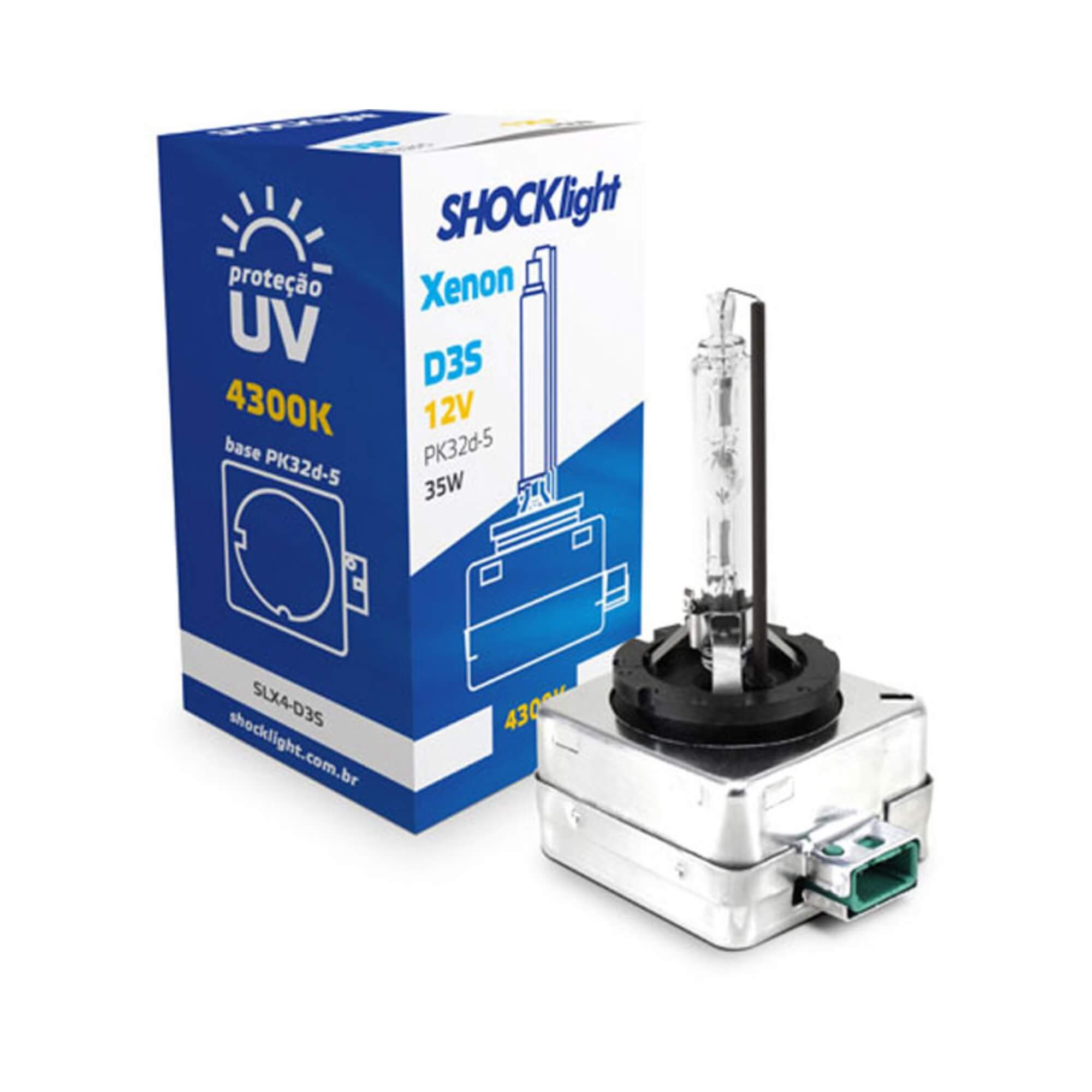 Lâmpada Original Xenon D3S 4300K 35W 12V Shocklight - SLX4-D3S
