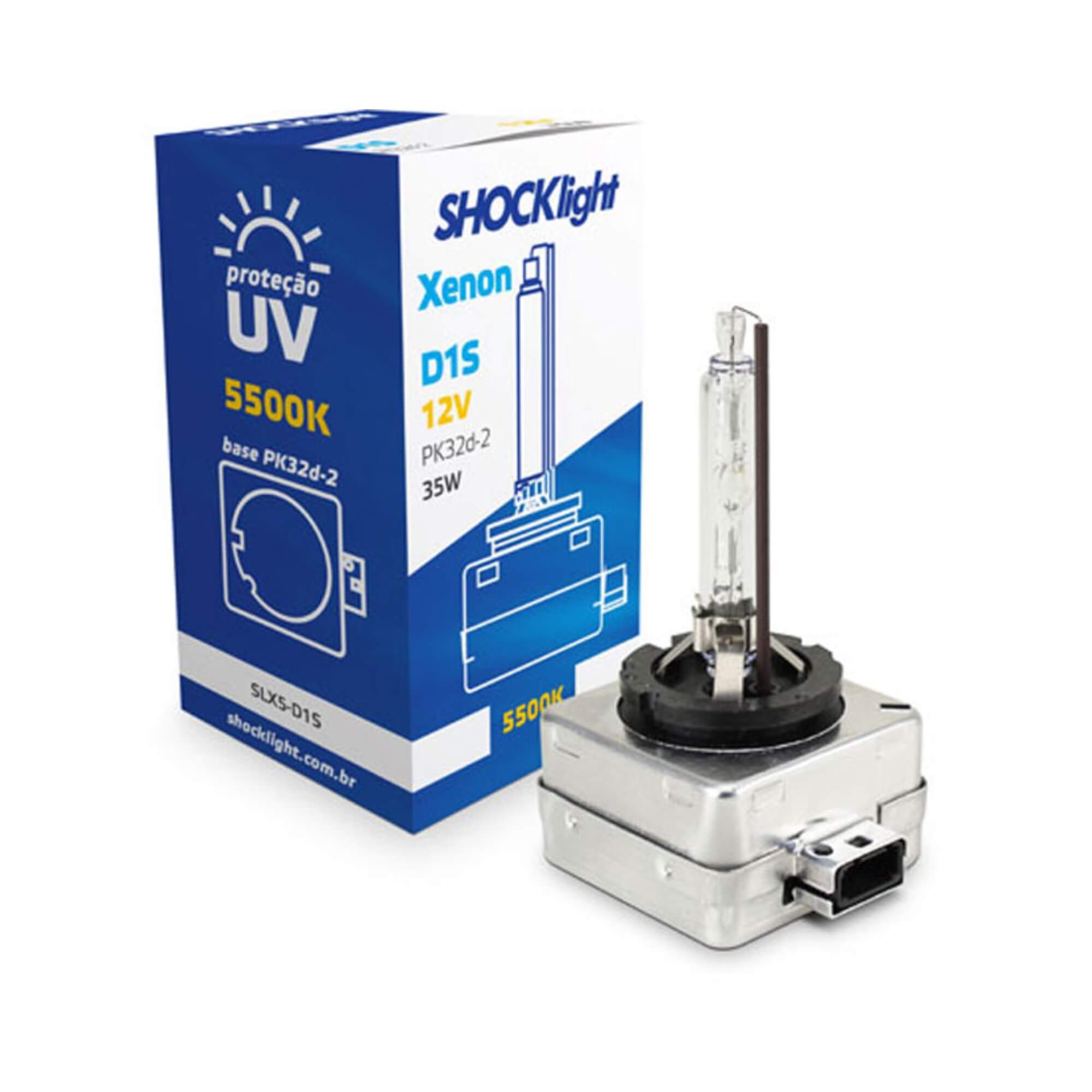 Lâmpada Xenon D1S 5500K 35W 12V Shocklight - SLX5-D1S