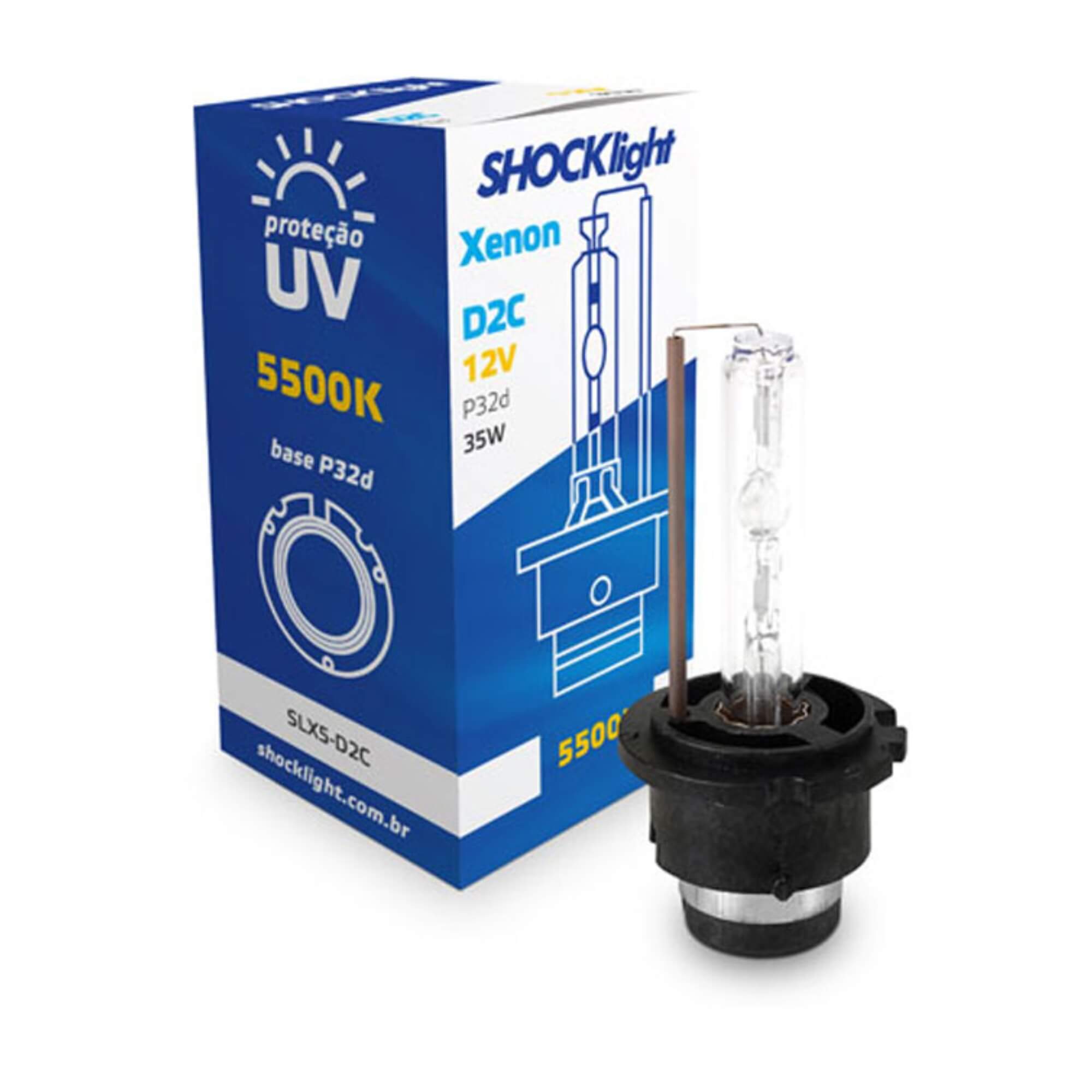 Lâmpada Xenon D2C 5500K 35W 12V Shocklight - SLX5-D2C