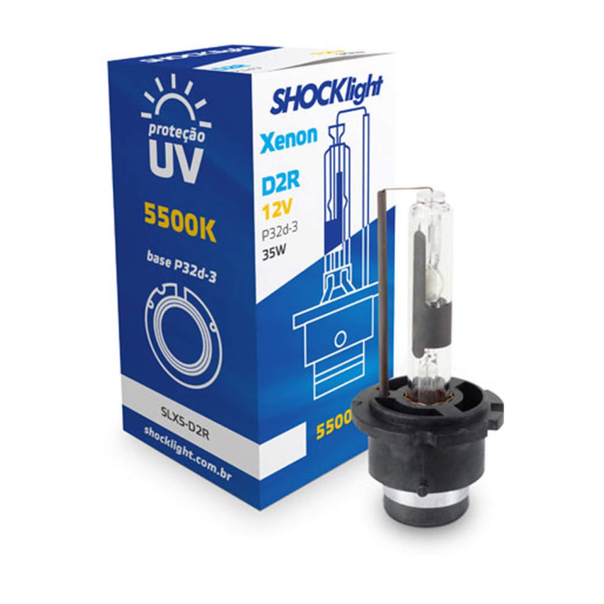 Lâmpada Xenon D2R 5500K 35W 12V Shocklight - SLX5-D2R
