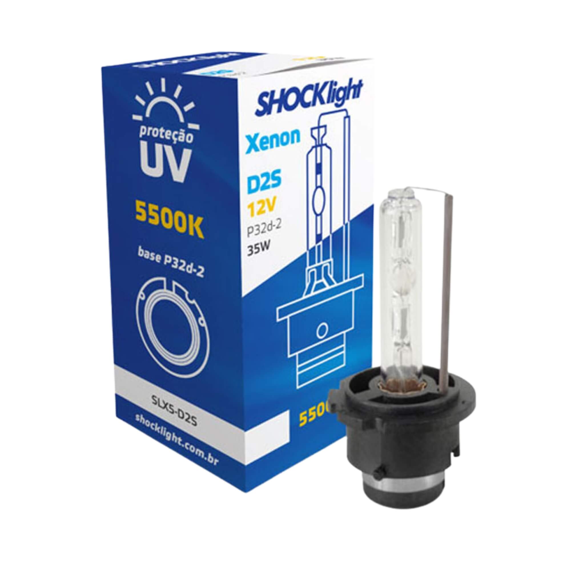 Lâmpada Xenon D2S 5500K 35W 12V Shocklight - SLX5-D2S