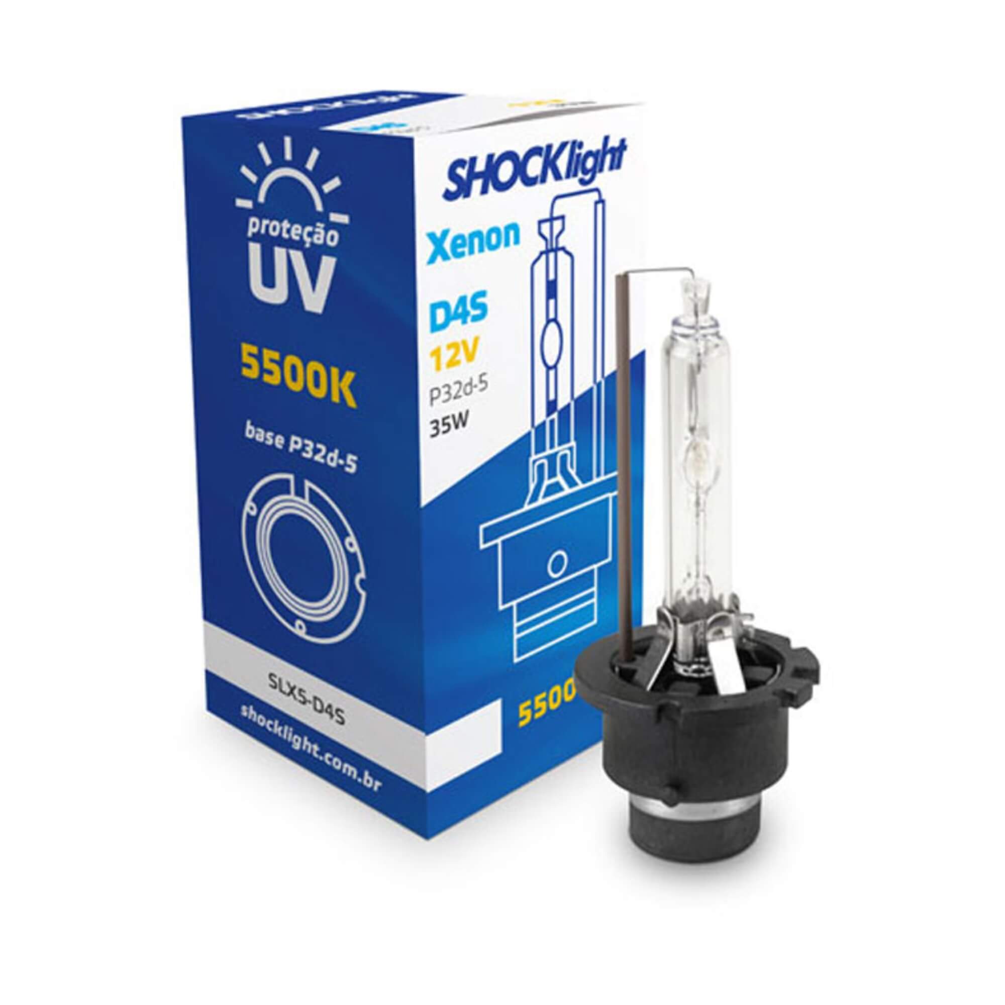 Lâmpada Xenon D4S 5500K 35W 12V Shocklight - SLX5-D4S