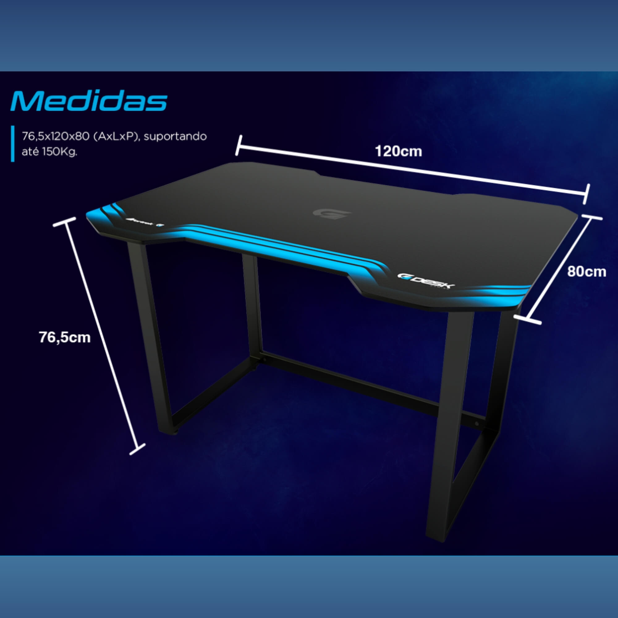 Mesa Gamer Fortrek 120Cm Azul - HMG01 65500