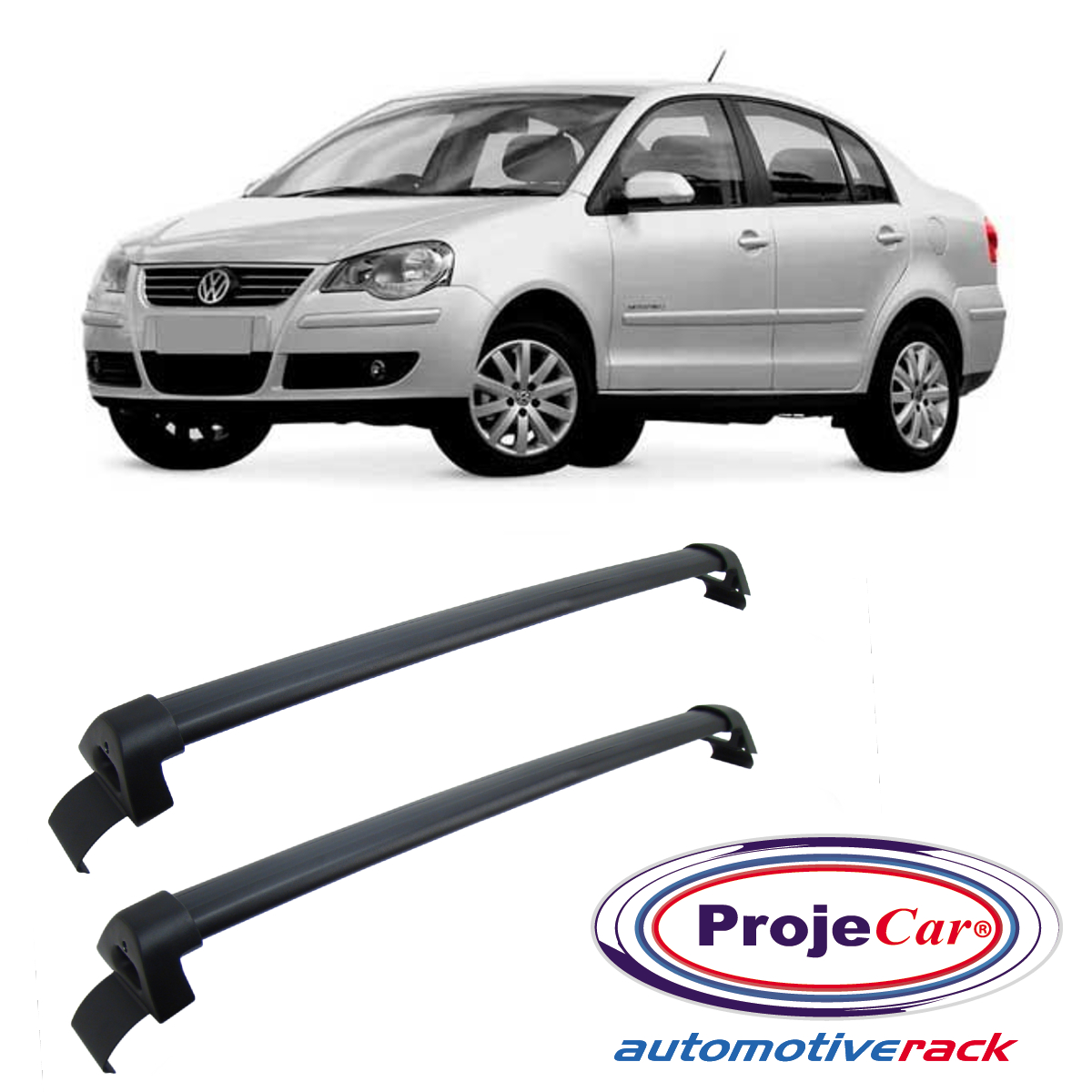 Rack de Teto Travessa Volkswagen Polo Sedan 4P 2002 a 2012 Projecar - VW156
