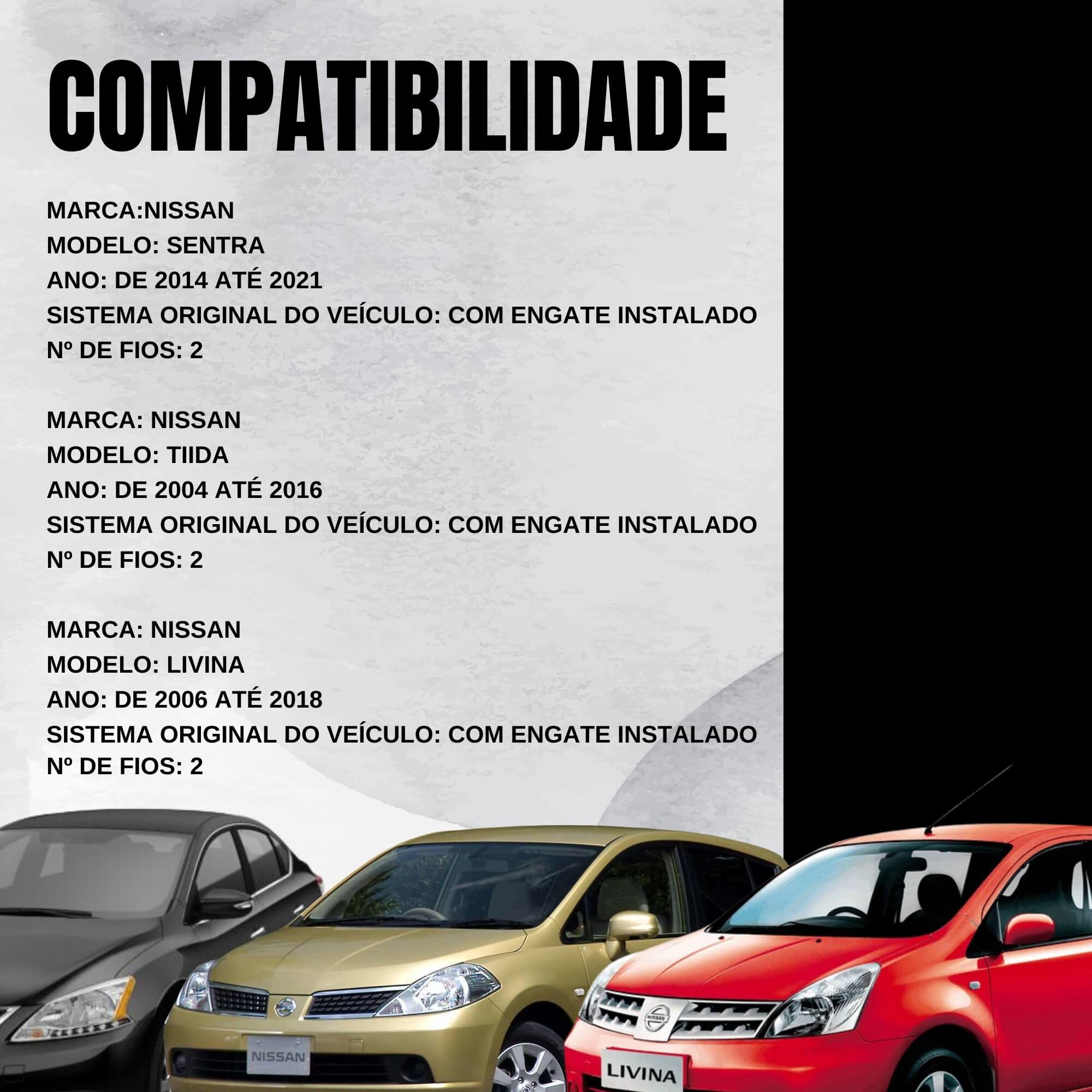 Módulo de Proteção Elétrica p/ o Engate compatível com Sentra, Tiida e Livina Tury - CONNECT1Y