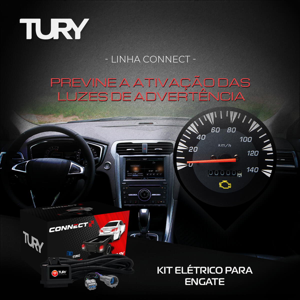 Módulo de Proteção Elétrica para Engates/Reboques Com Chicote Dedicado Tury - Connect 2