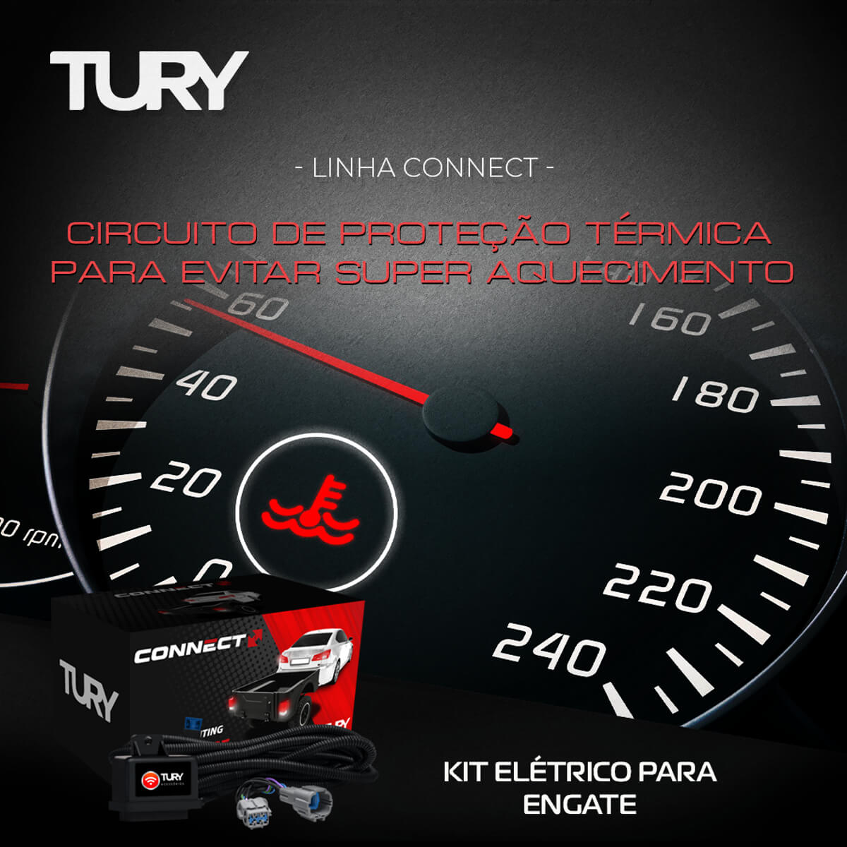 Módulo de Proteção Elétrica para Engates/Reboques Com Chicote Dedicado Tury - Connect 2