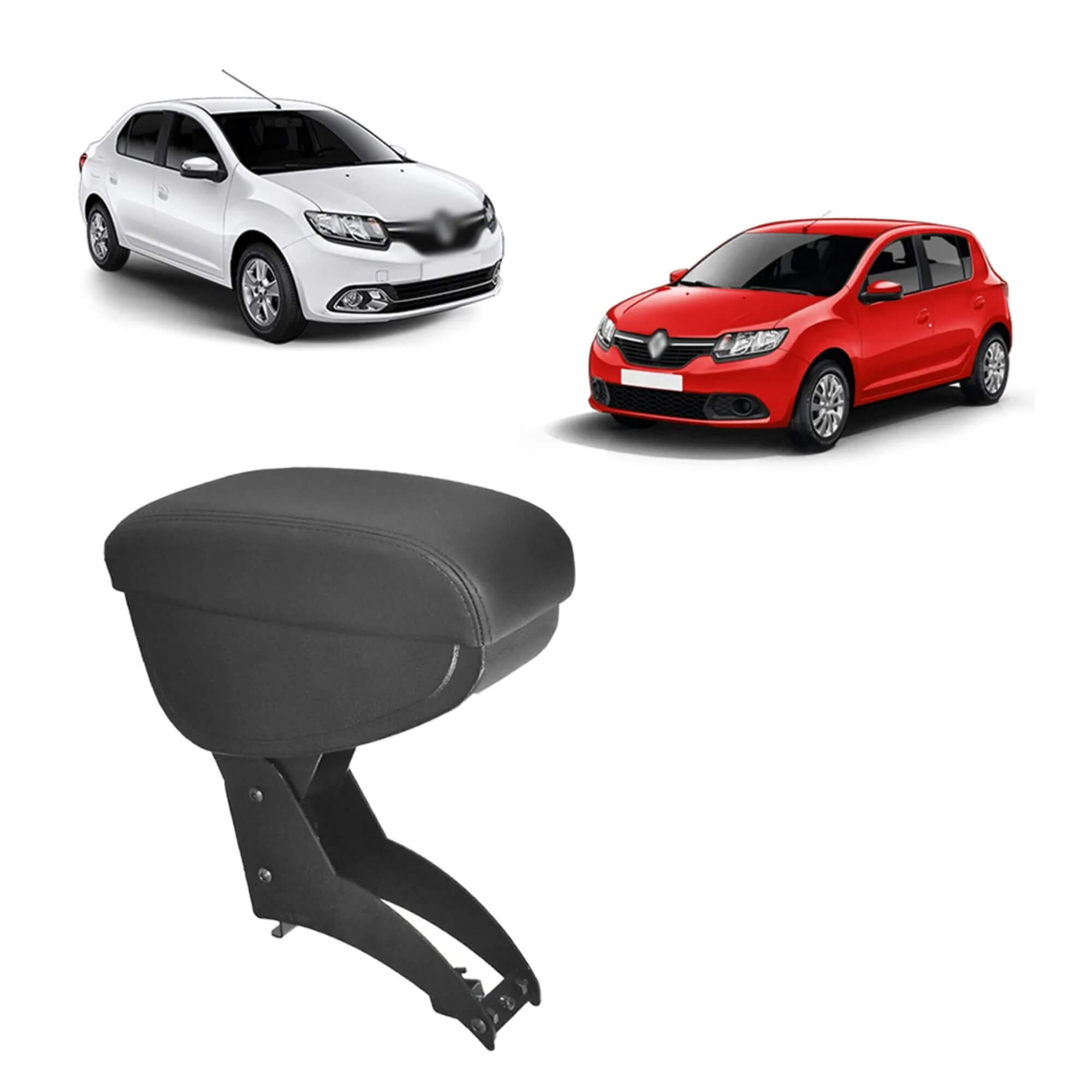 Apoio de Braço Renault Logan/Sandero 2007 a 2023 Preto c/ Linha Preta NAT600703