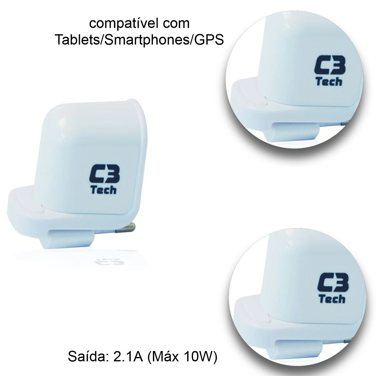 CARREGADOR AC USB UNIVERSAL PLUG DOBRÁVEL UC-01U C3tech