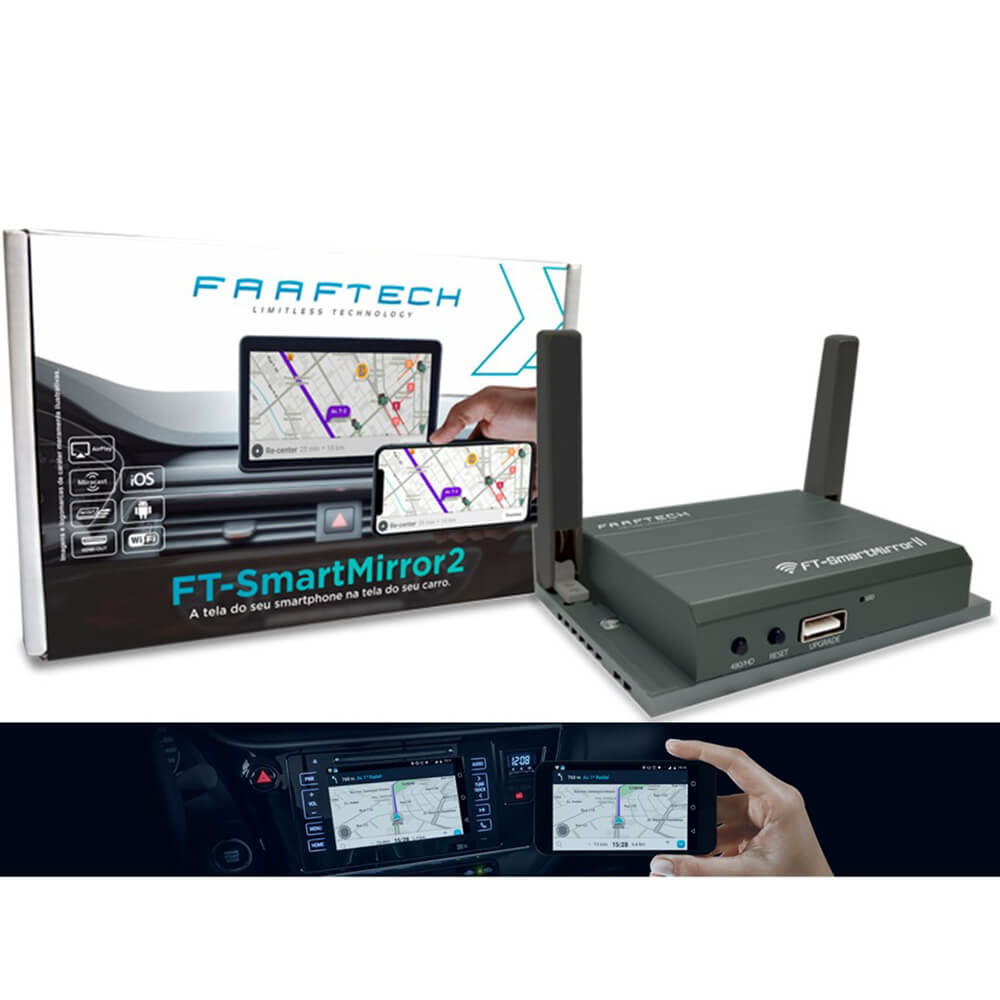 Kit Interface de vídeo FT-VF-UC2 + Sintonizador TV FT-TV-1SEG IV + Espelhamento Smart Mirror II para Jeep Compass