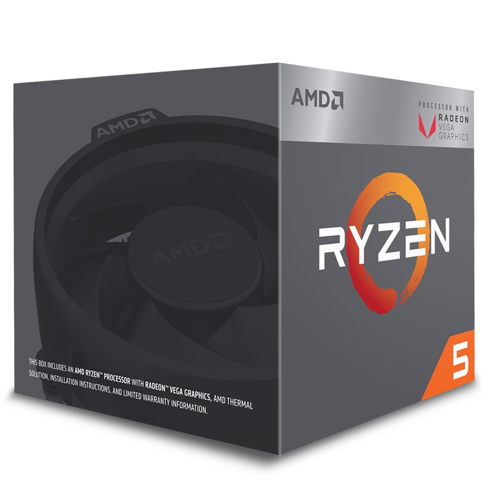 COMP Kit Gamer Ryzen 5 2400G + Gigabyte A320M-S2H DDR4 + 2 Memorias Ram 8GB + Fonte ATX 500W