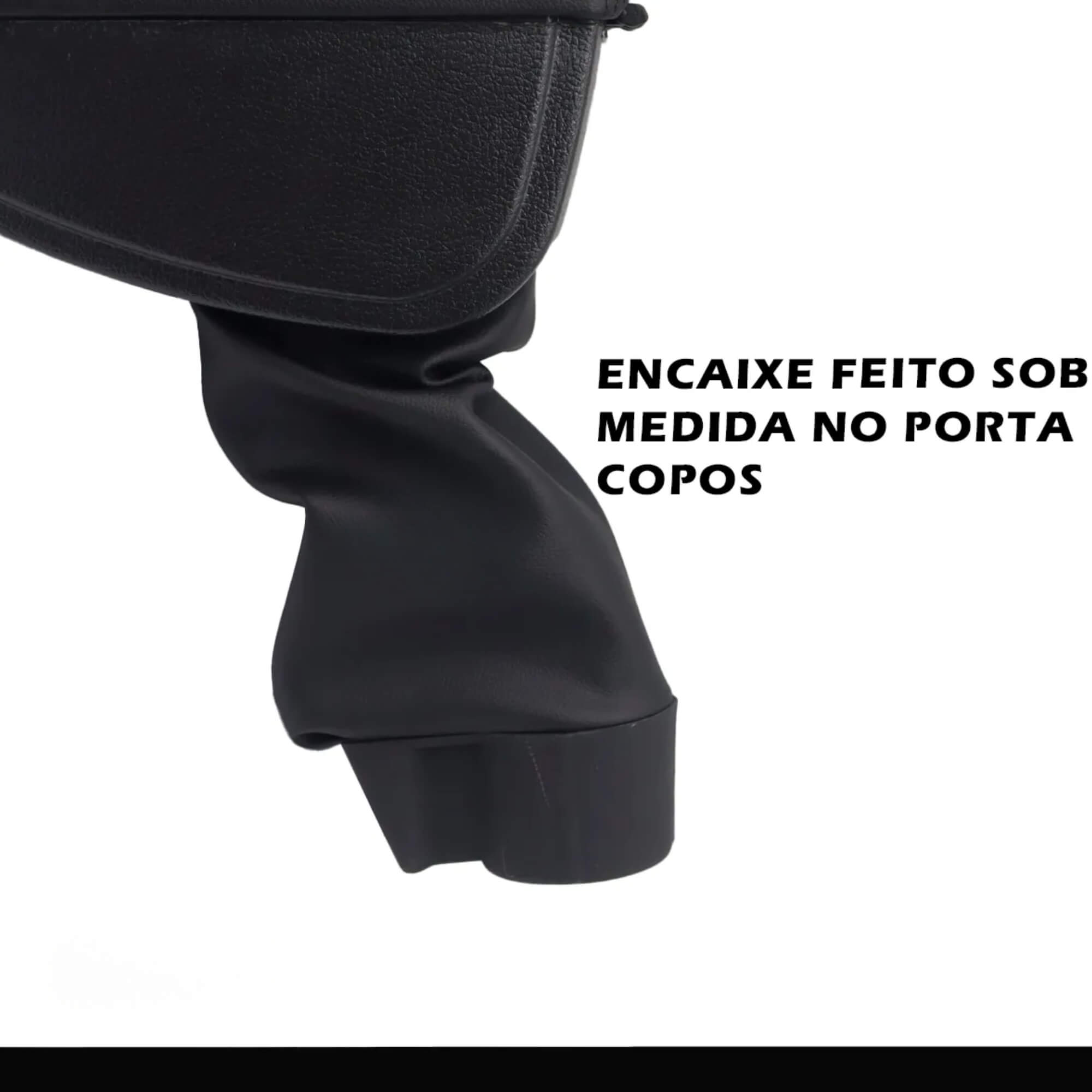 Encosto Apoio de Braço Fiat Argo Cronos 17/19 em couro sintético Preto c/ Linha Preta NAT - 200712