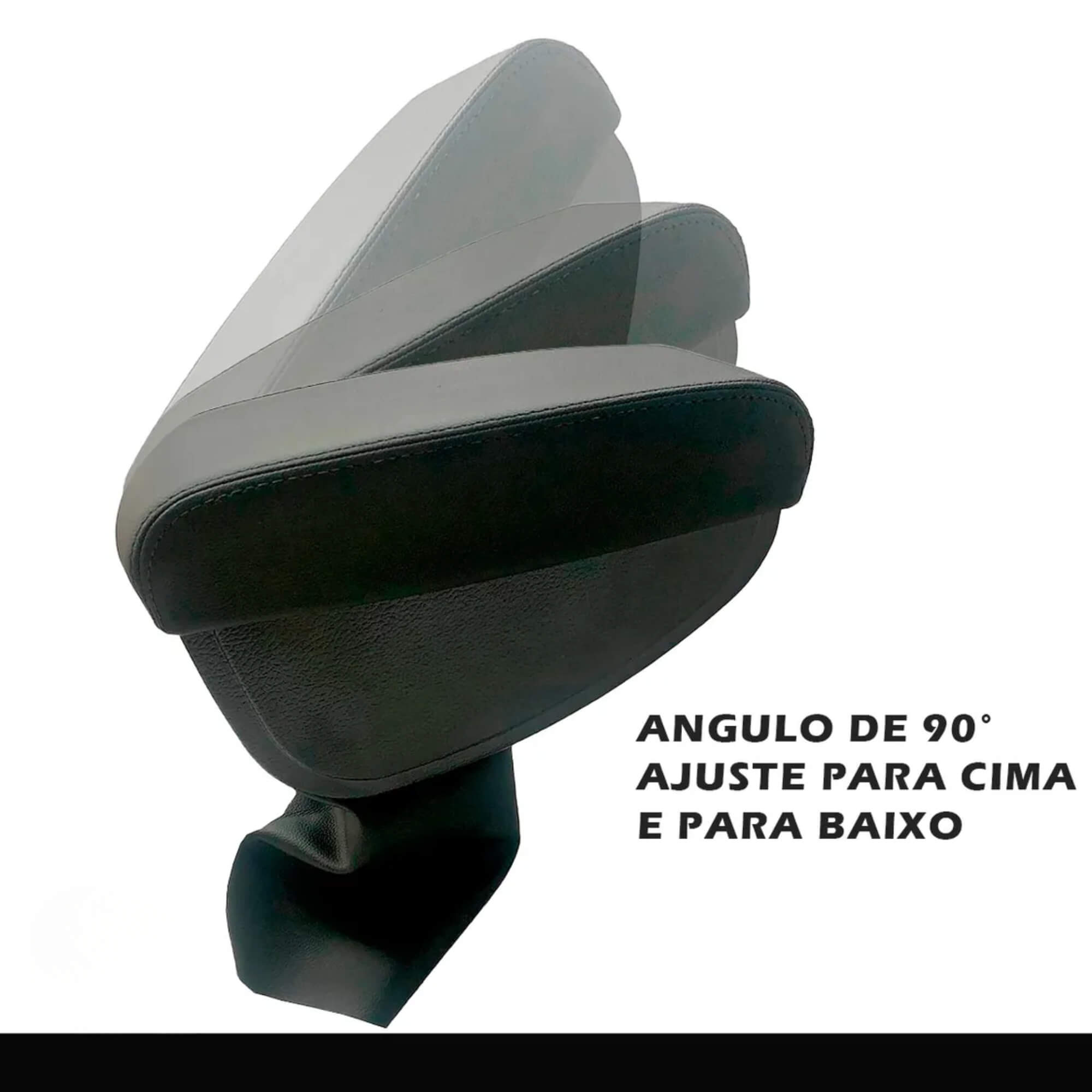 Encosto Apoio de Braço Fiat Argo Cronos 17/19 em couro sintético Preto c/ Linha Preta NAT - 200712