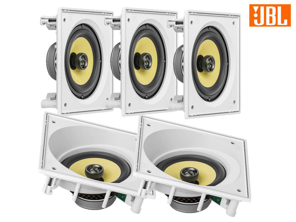 Kit JBL Caixa Som Ambiente Arandela Branca 2 CI6S + 3 CI6SA - 600 WRMS