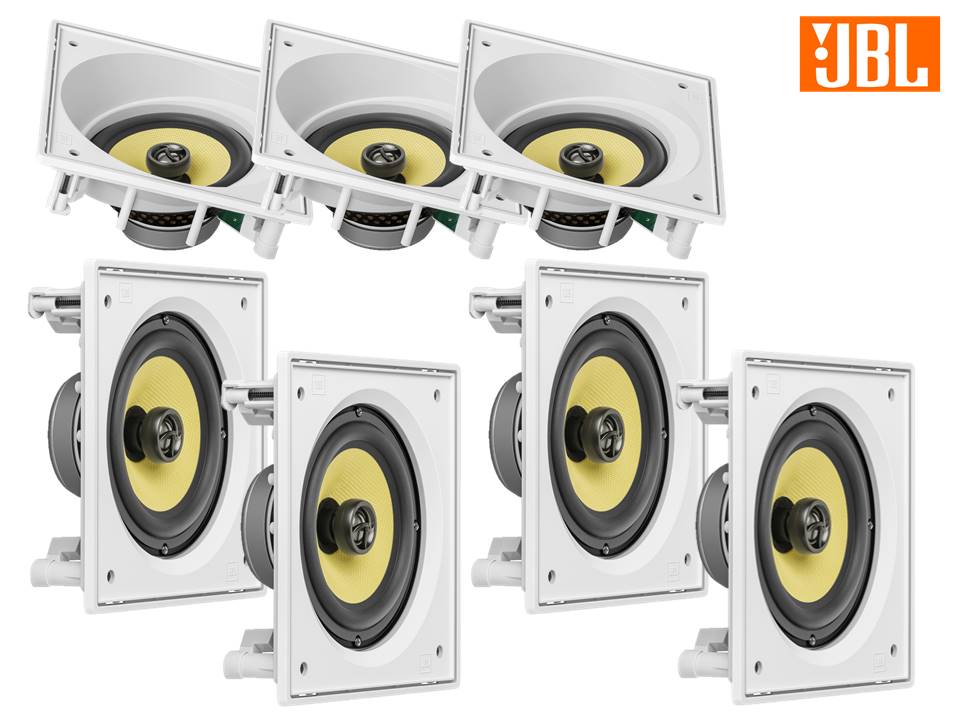 Kit JBL Caixa Som Ambiente Arandela Branca 4 CI6S + 3 CI6SA - 840 WRMS