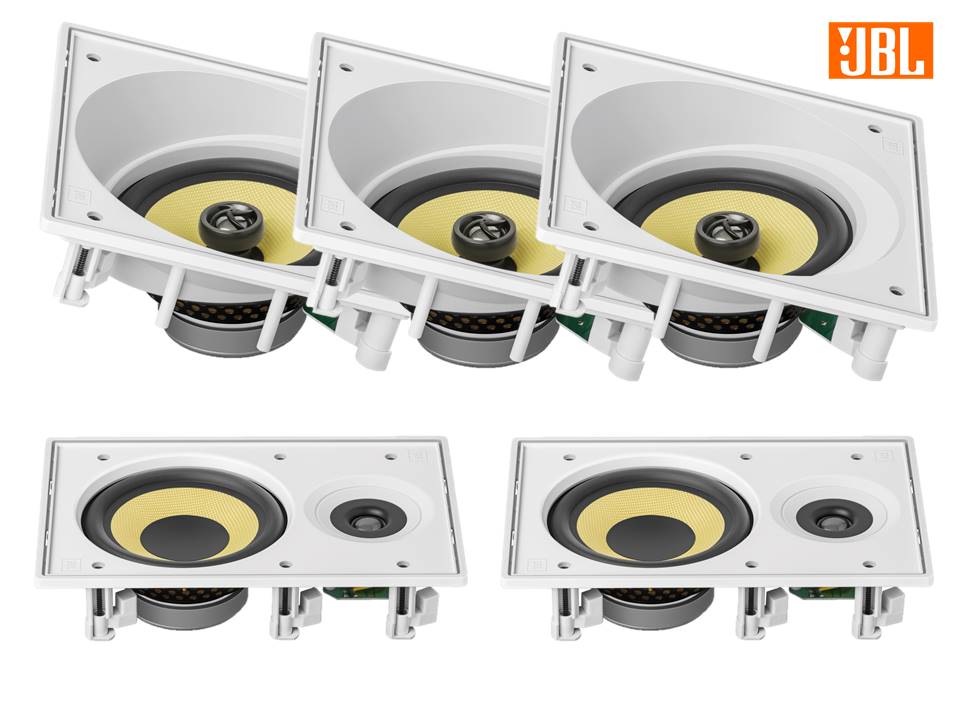 COMP Kit JBL Caixa Som Ambiente Arandela Branca 2 CI6R + 3 CI6SA - 600 WRMS