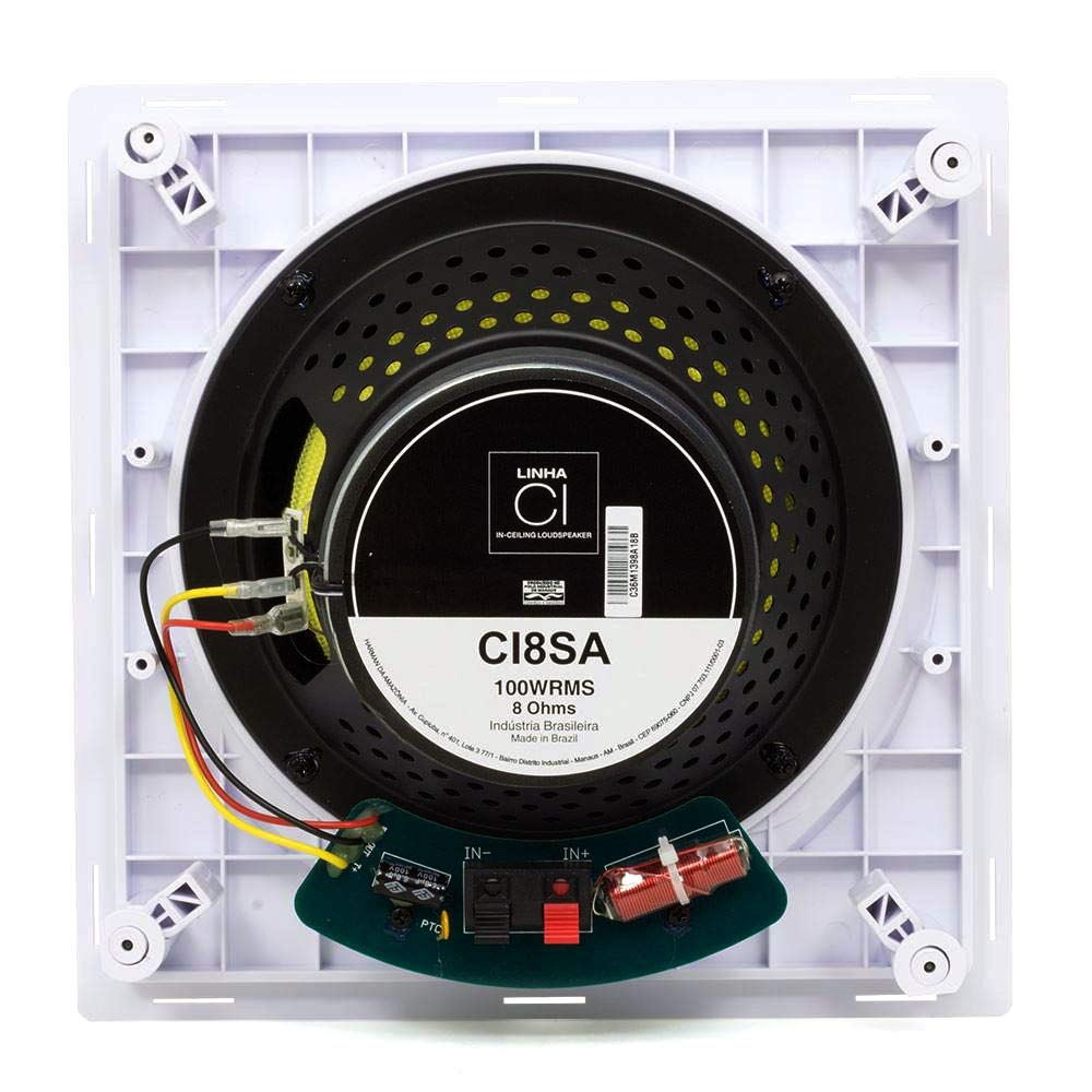 Caixa de Som Ambiente JBL CI8SA Arandela Branca Quadrada Angulada 8 100 WRMS DCR-E