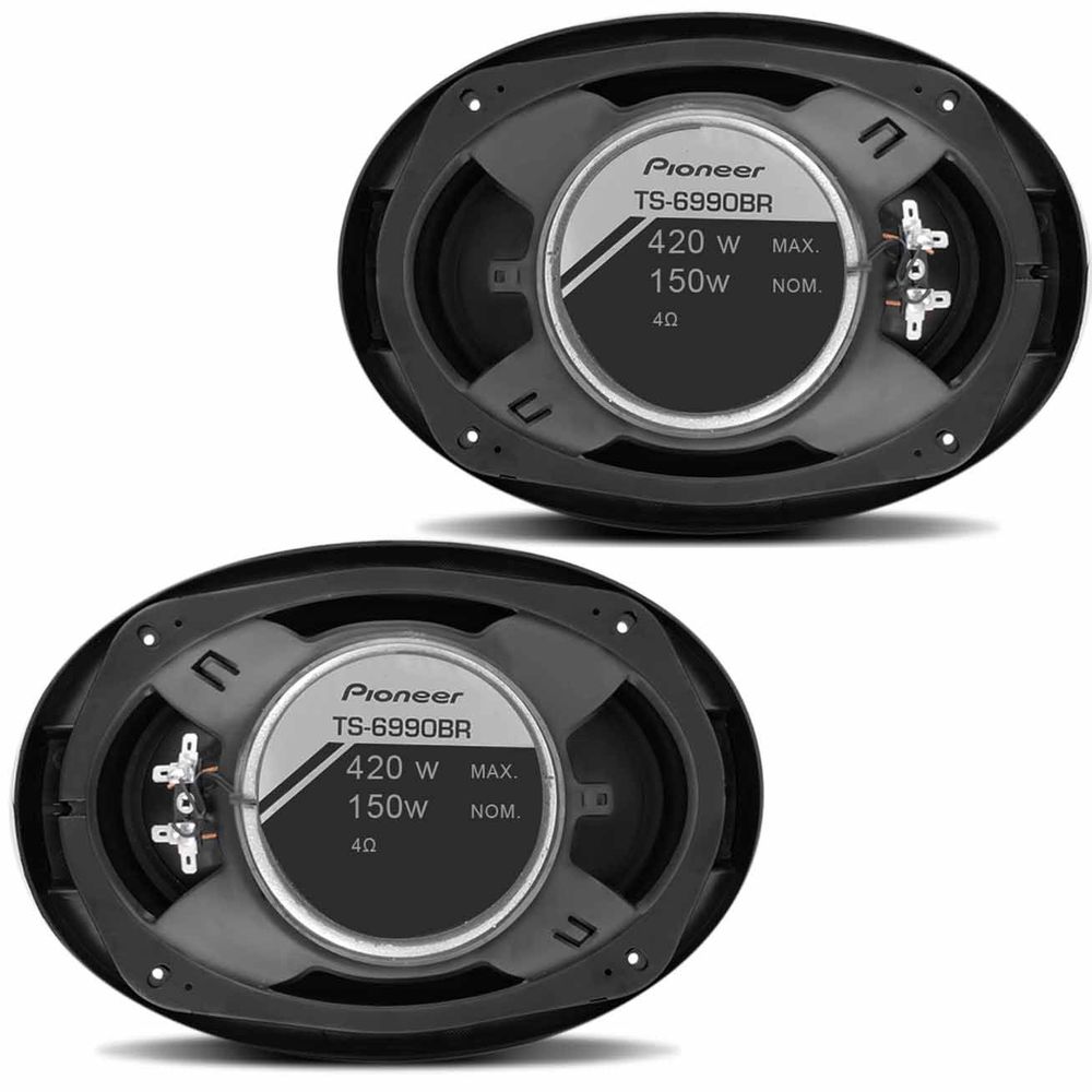 Alto Falante Pioneer Para Carro Som Automotivo TS-6990BR 6x9 Polegadas Quadriaxial 150W RMS Par
