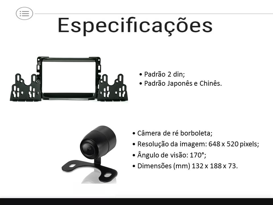 Comp Kit Central Multimídia H-tech HDV-4010 + Moldura + Chicotes + Câmera de ré p/ Fiat Mobi 2017/2018/2019