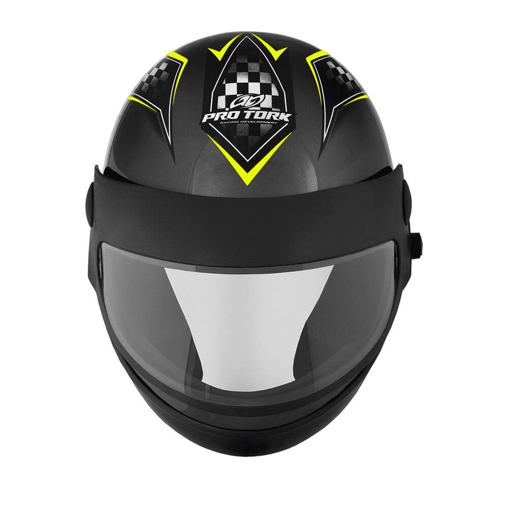 Capacete Super Sport Moto Grafite e Amarelo Fundo Grafite Tamanho 58 Pro Tork - CAP-632GRAM