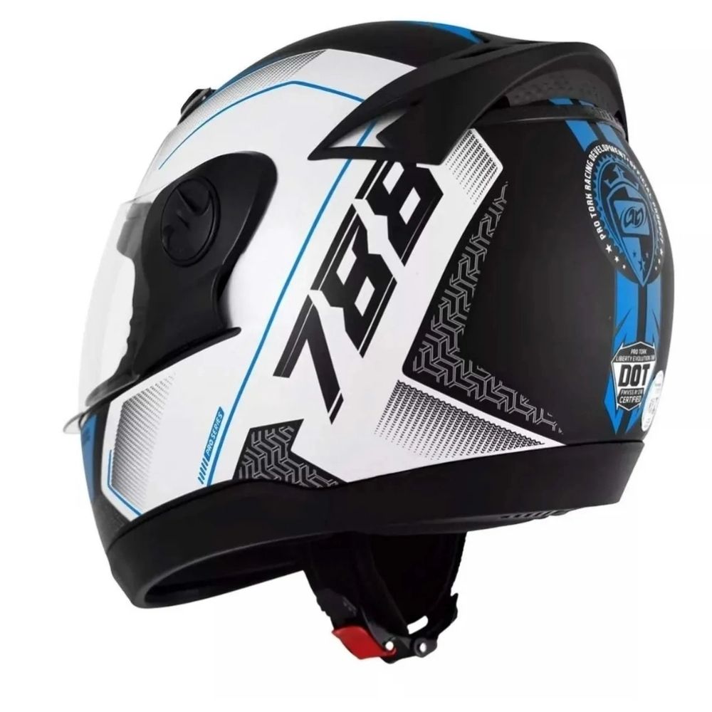 Capacete Evolution 788 G6 Pro Series Tech Tamanho 58 Branco e Azul Pro Tork - CAP-663AZ