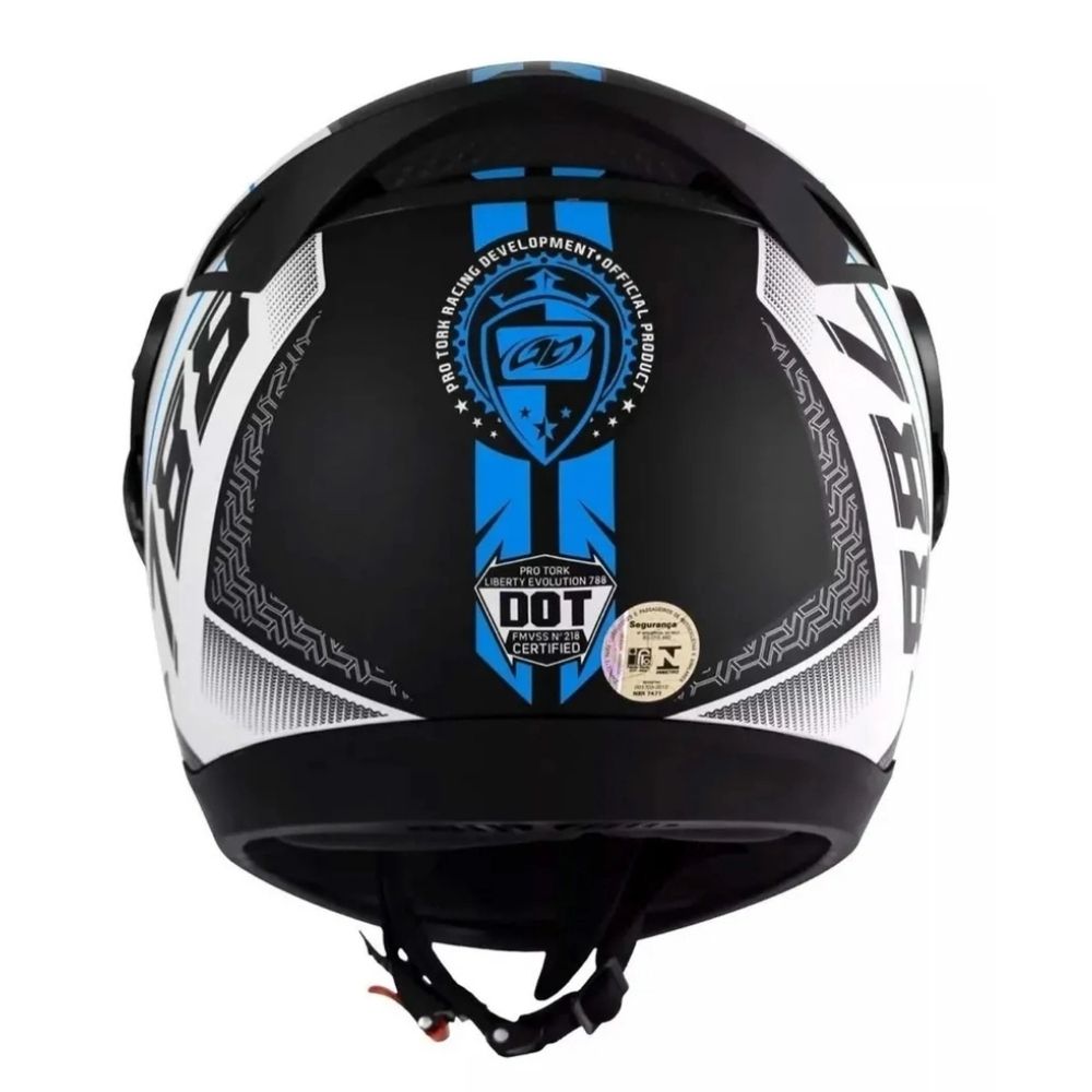 Capacete Evolution 788 G6 Pro Series Tech Tamanho 58 Branco e Azul Pro Tork - CAP-663AZ