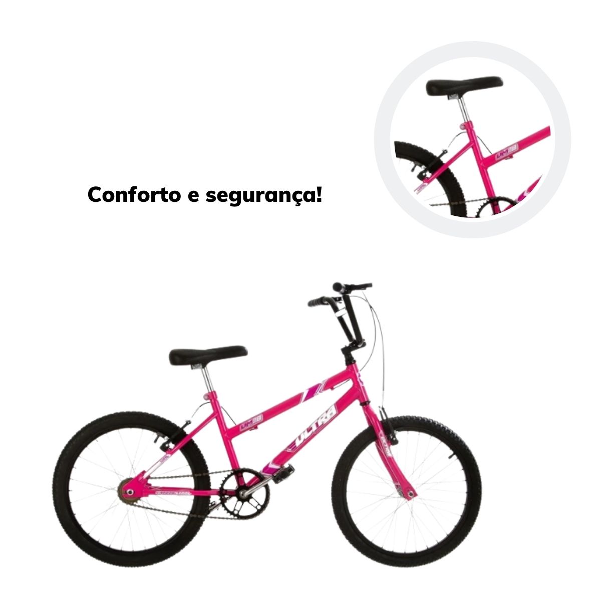 Bicicleta Aro 20 Ultra Bikes Feminina Rosa BMF20-01RS