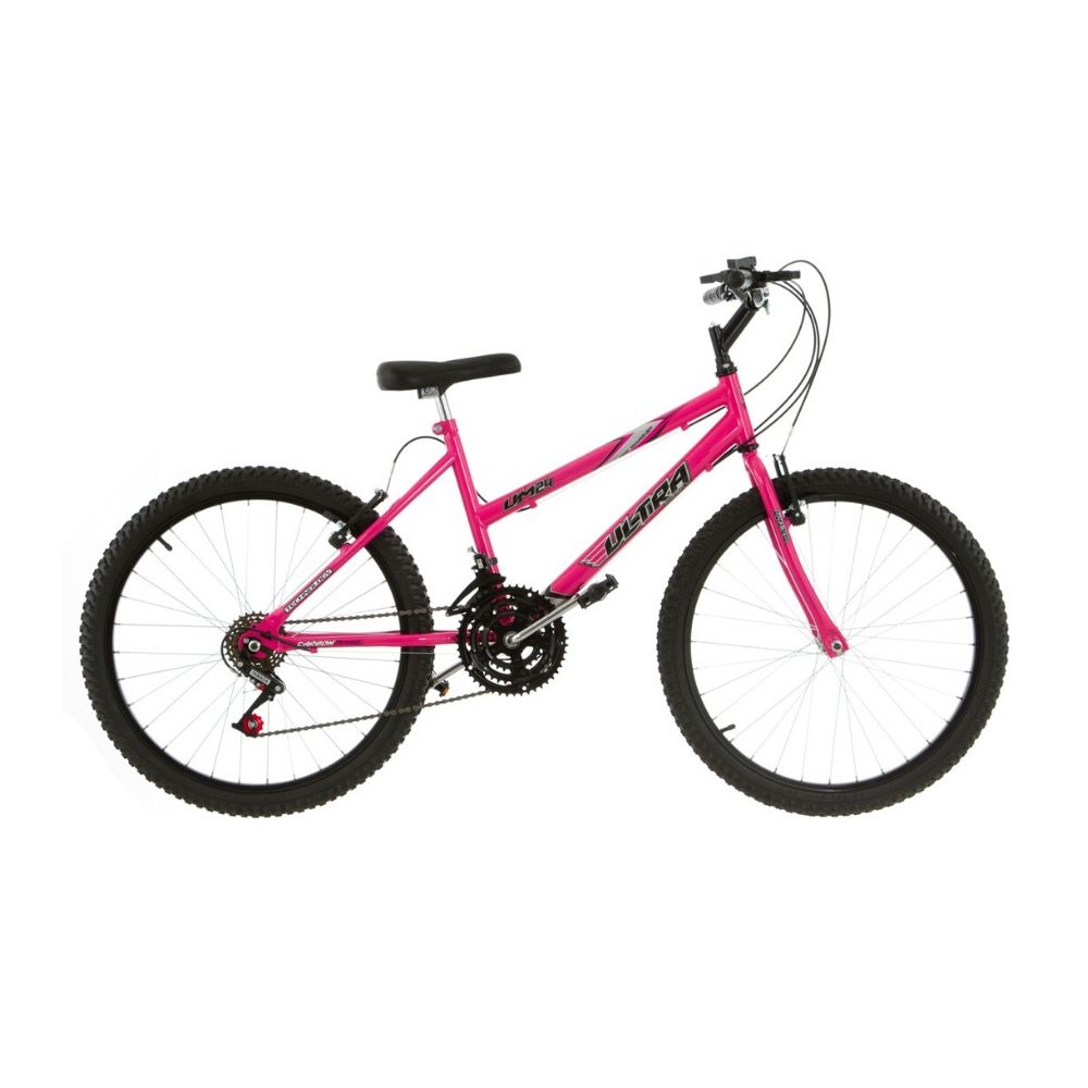 Bicicleta Aro 24 18 Marchas Ultra Bikes Feminina Rosa BMF24-01RS