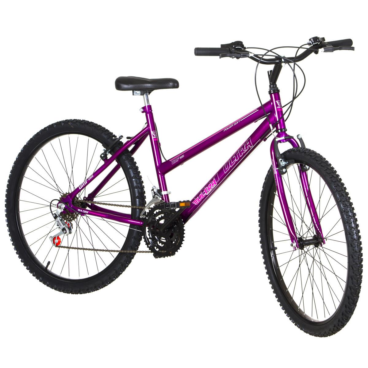 Bicicleta Aro 26 18 Marchas Ultra Bikes Feminina Lilas BMF26-01LI