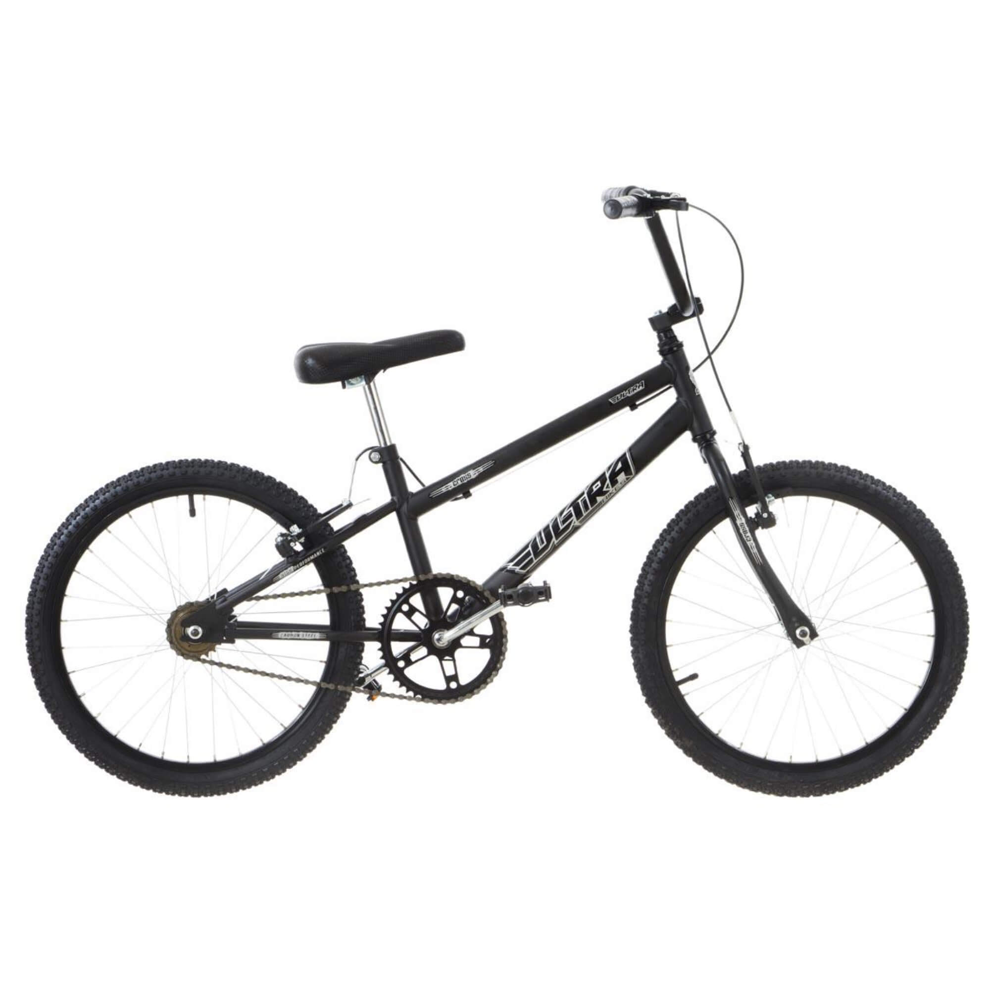 Bicicleta Infantil Aro 20 Ultra Bikes Rebaixada Freios v-brakes Preto Fosco BMR20-01PTF