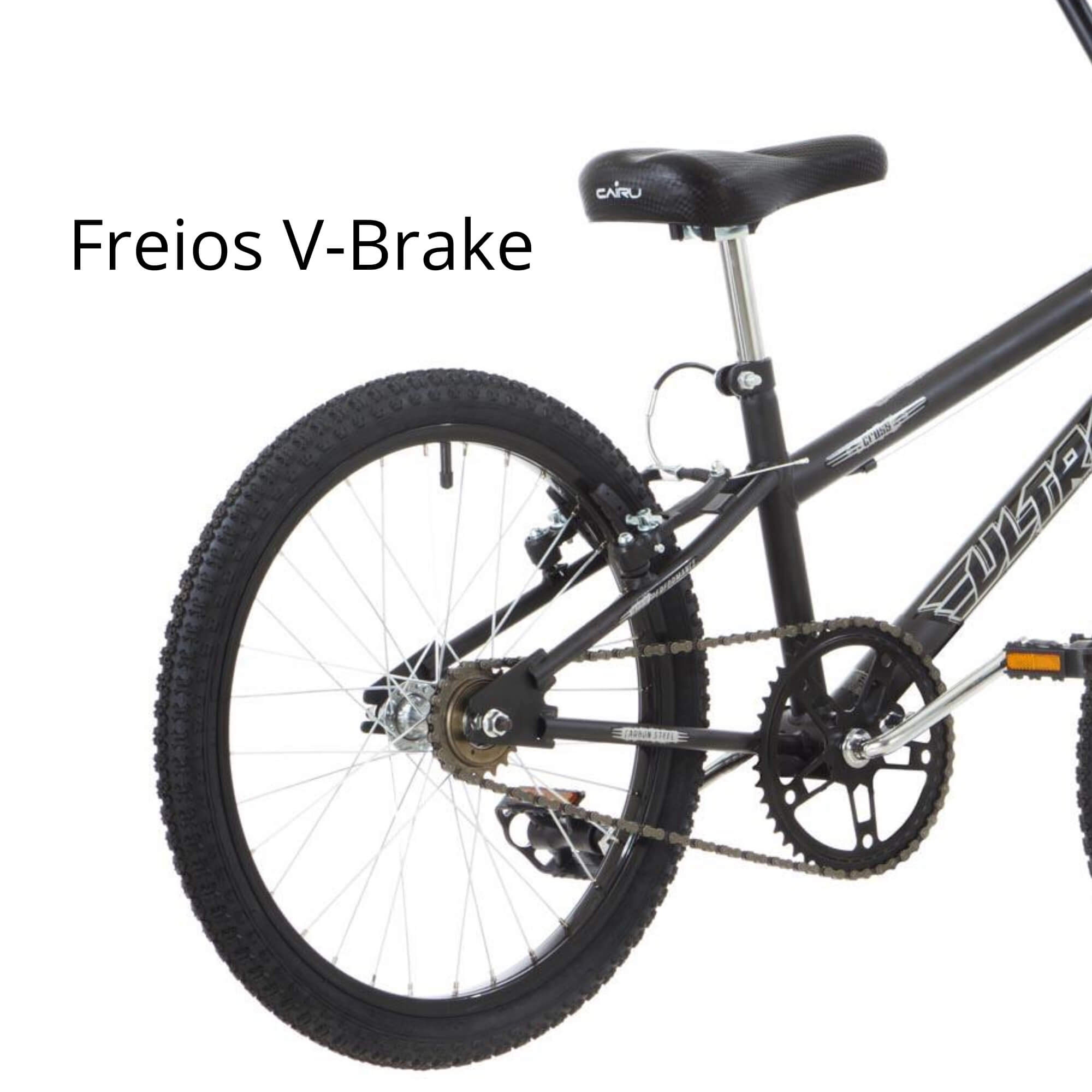 Bicicleta Infantil Aro 20 Ultra Bikes Rebaixada Freios v-brakes Preto Fosco BMR20-01PTF