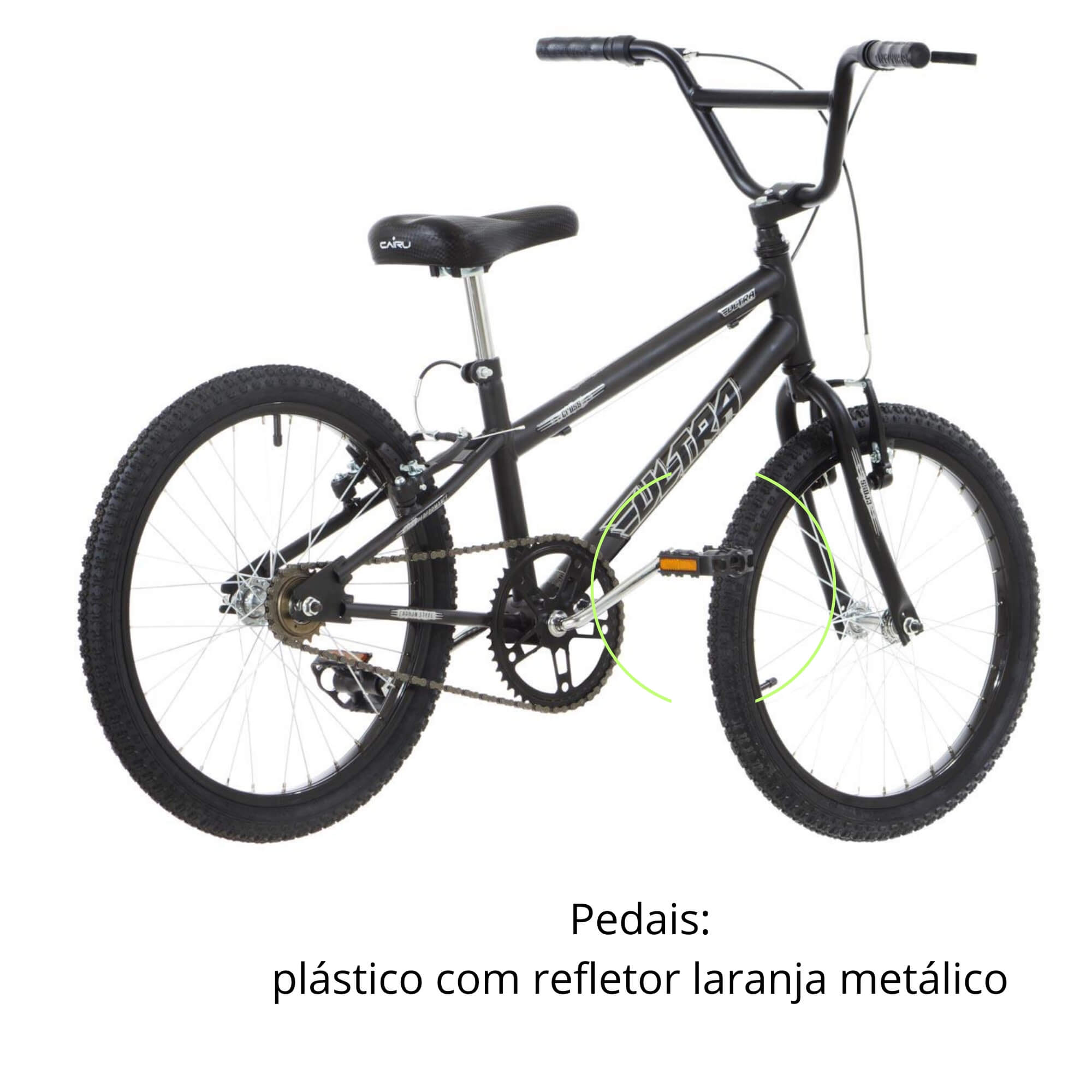 Bicicleta Infantil Aro 20 Ultra Bikes Rebaixada Freios v-brakes Preto Fosco BMR20-01PTF